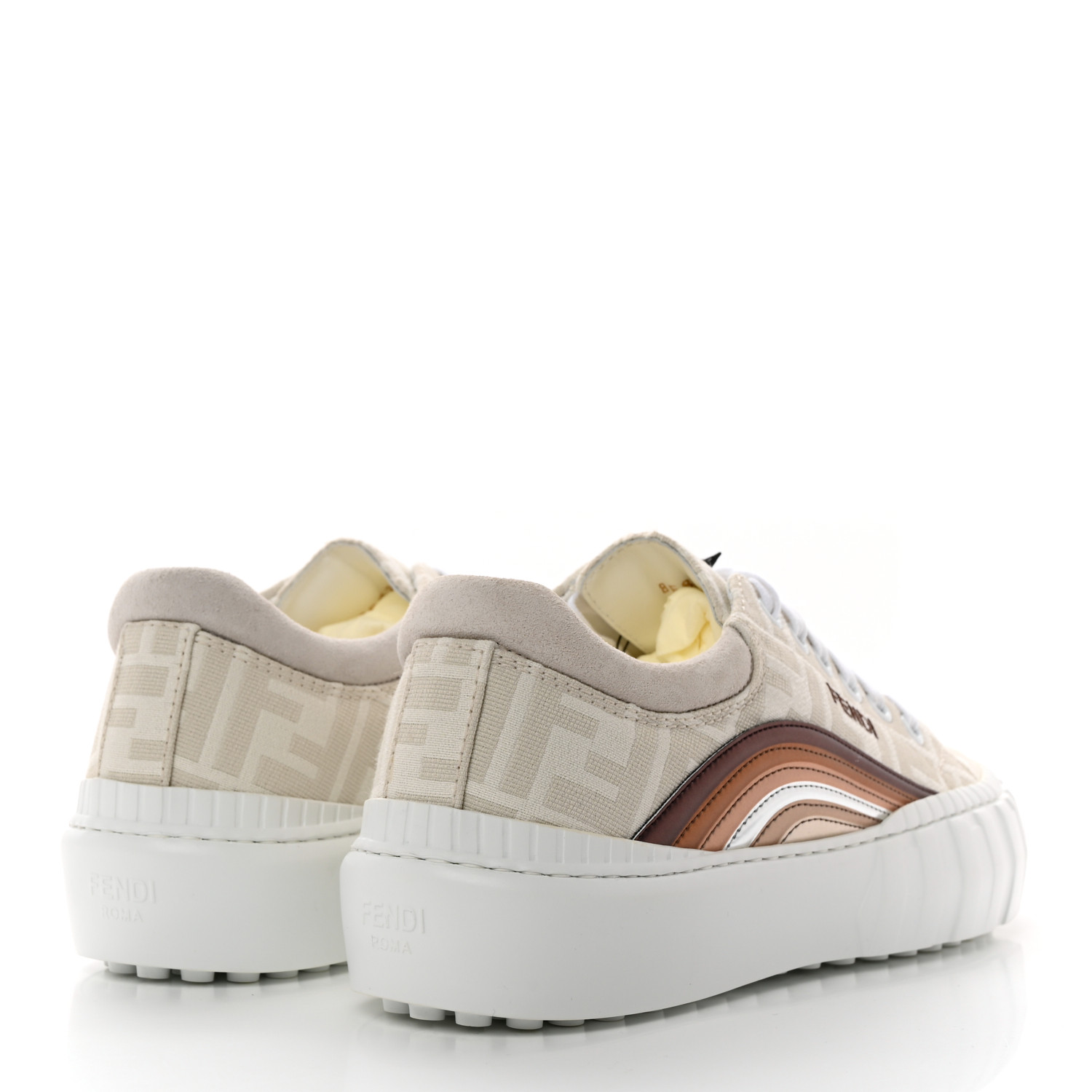 F♡ FENDI Fabric Jacquard FF Rainbow Womens Fendi Force Low-Top