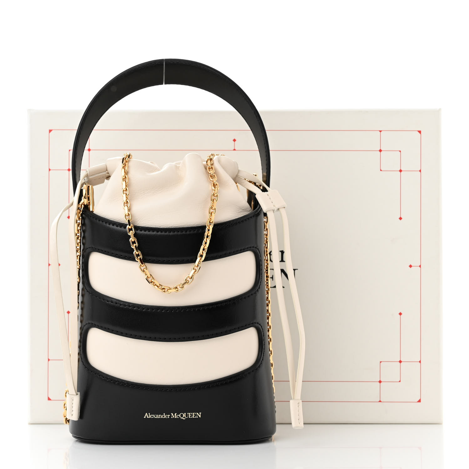 ショルダーバッグ・ポシェット ALEXANDER MCQUEEN TWO-TONE LEATHER MINI THE RISE BUCKET BAG Alexander Mcqueen Women Two-tone Leather Mini The Rise