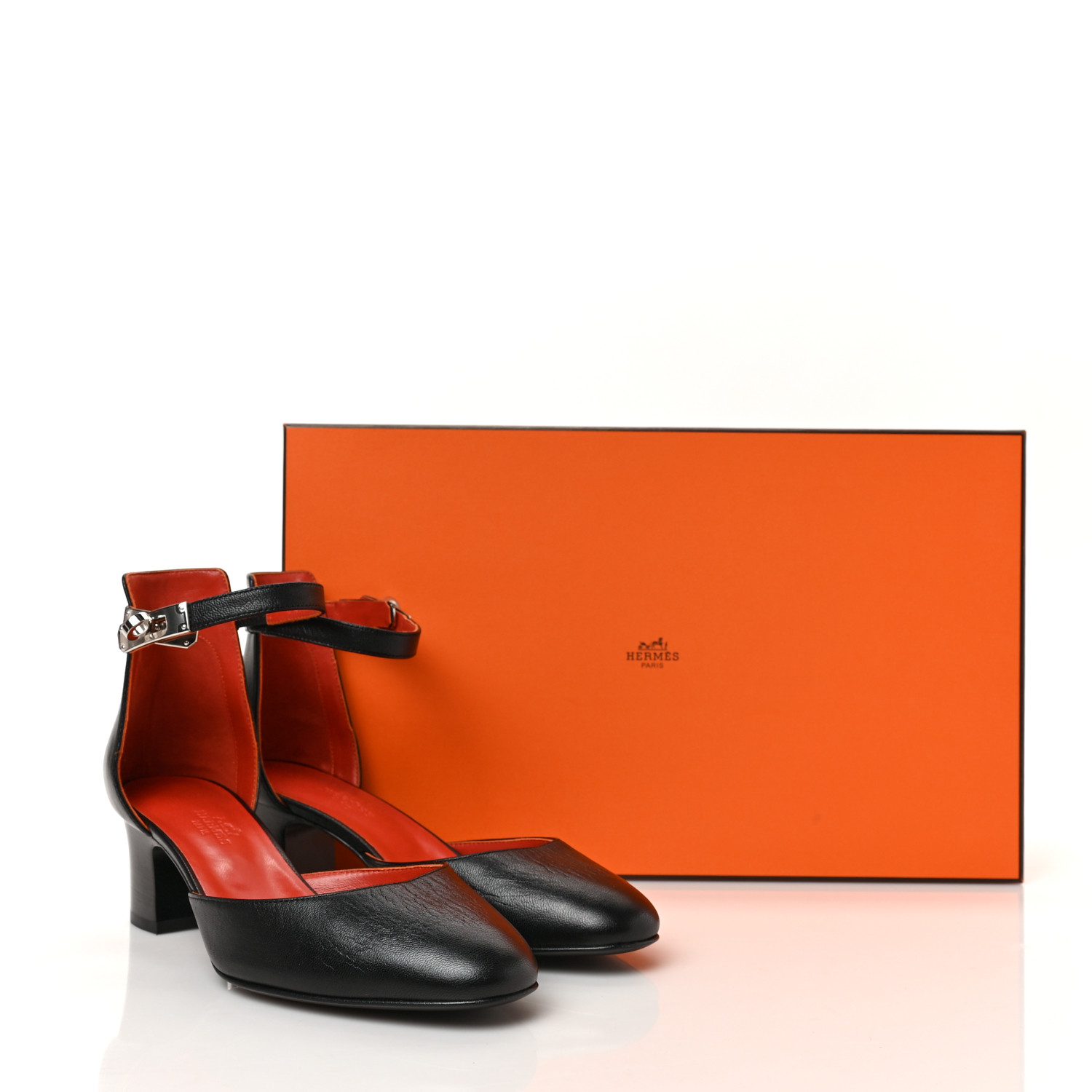 HERMES Goatskin Baby 55 Pumps 36 Black 1324568 | FASHIONPHILE