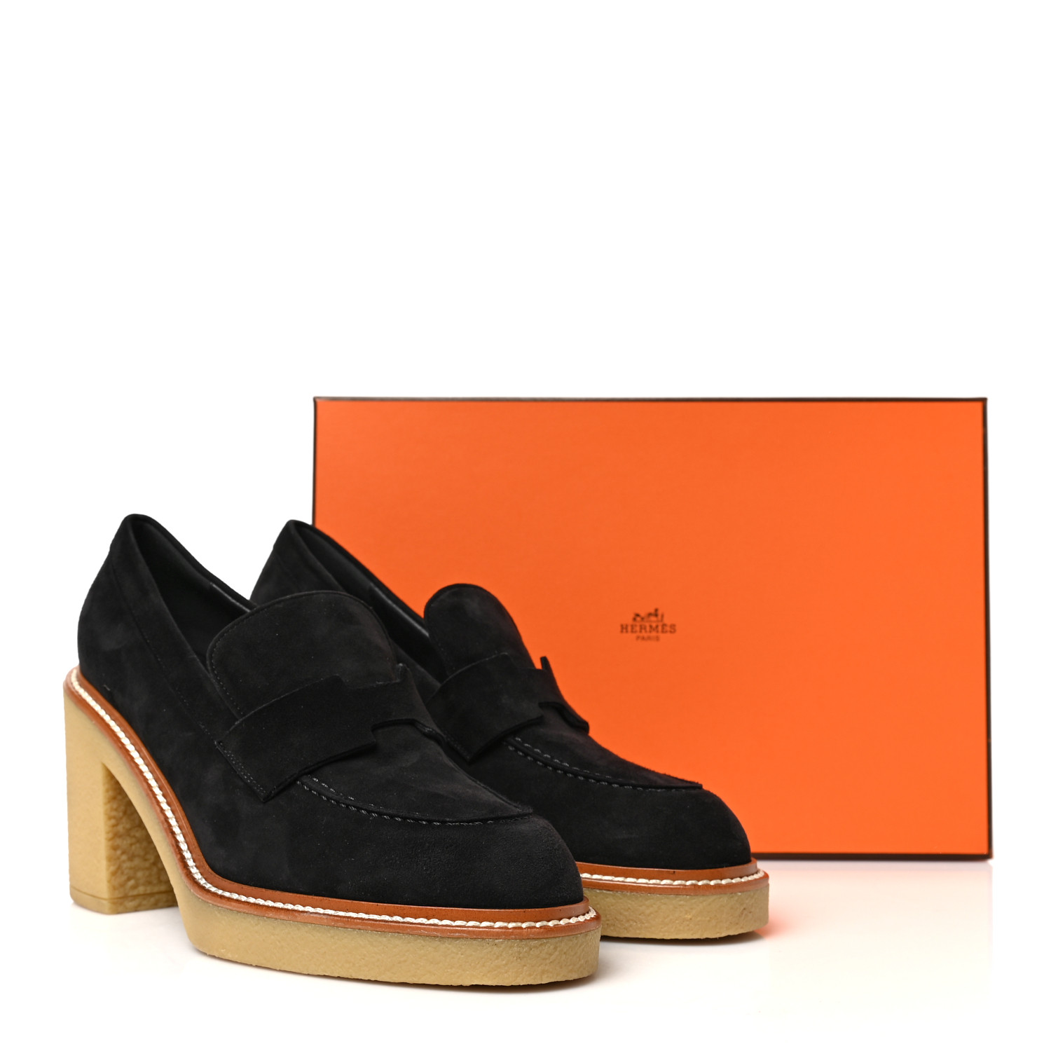 【Special Archives】 70s Hermes goat HERMES Goatskin Suede Goatskin Bouncing Sneakers 37.5 Black