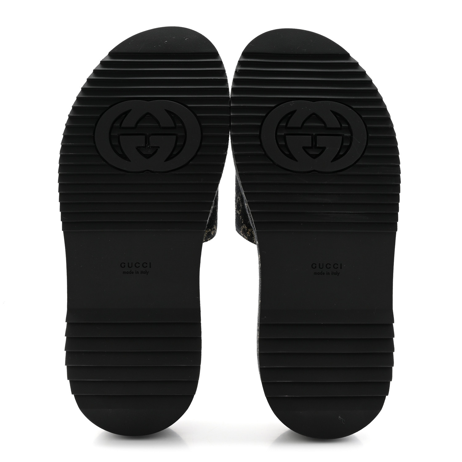 GUCCI Jacquard Black Denim GG Monogram Angelina Platform