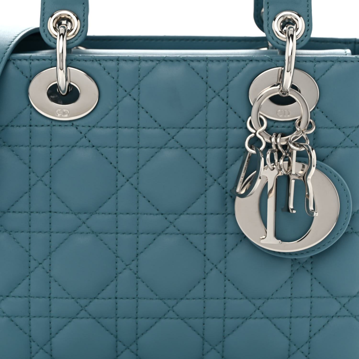 CHRISTIAN DIOR Lambskin Cannage Small My ABCDior Lady Dior