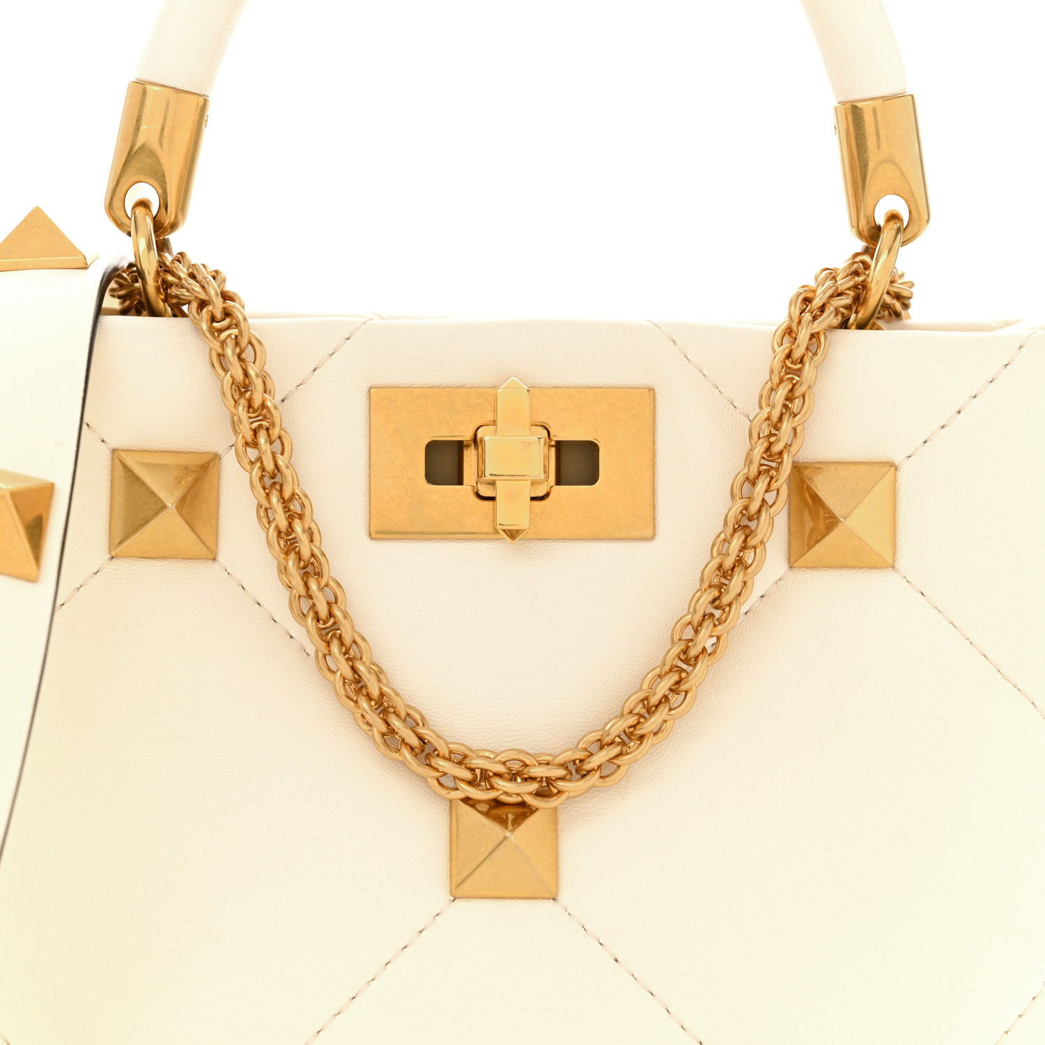 VALENTINO GARAVANI Nappa Small Roman Stud The Handle Bag