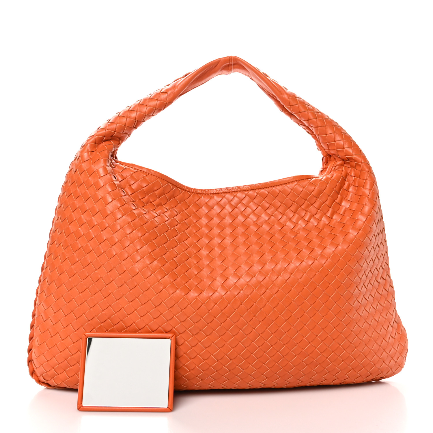 BOTTEGA VENETA Nappa Intrecciato Large Veneta Hobo Orange