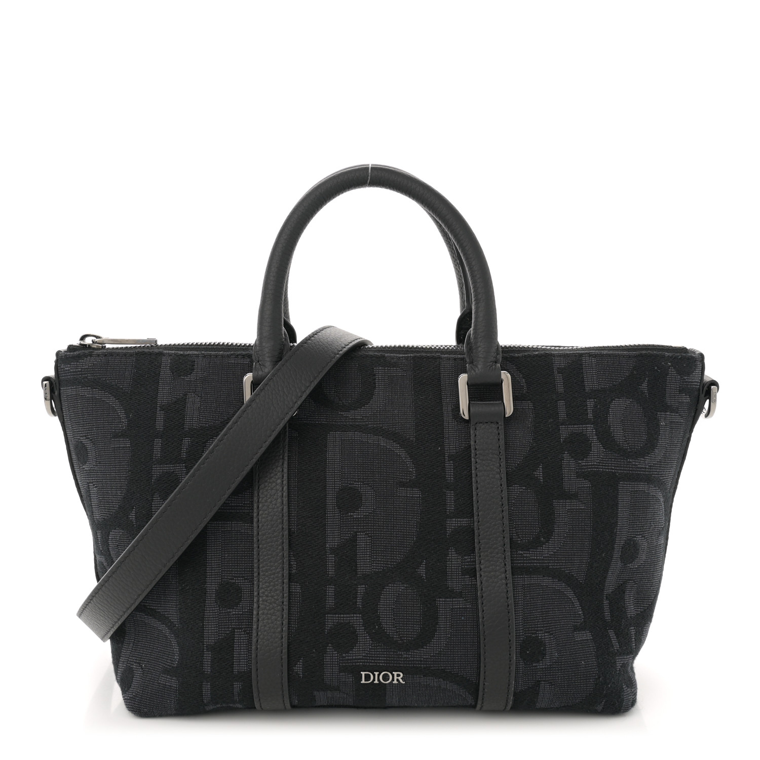 CHRISTIAN DIOR Maxi Oblique Jacquard Weekender 25 Black