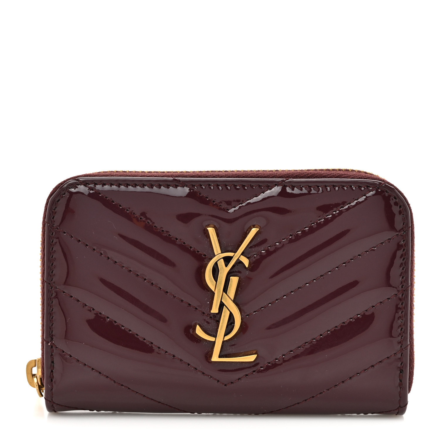 SAINT LAURENT Patent Matelasse Chevron Monogram Cassandre
