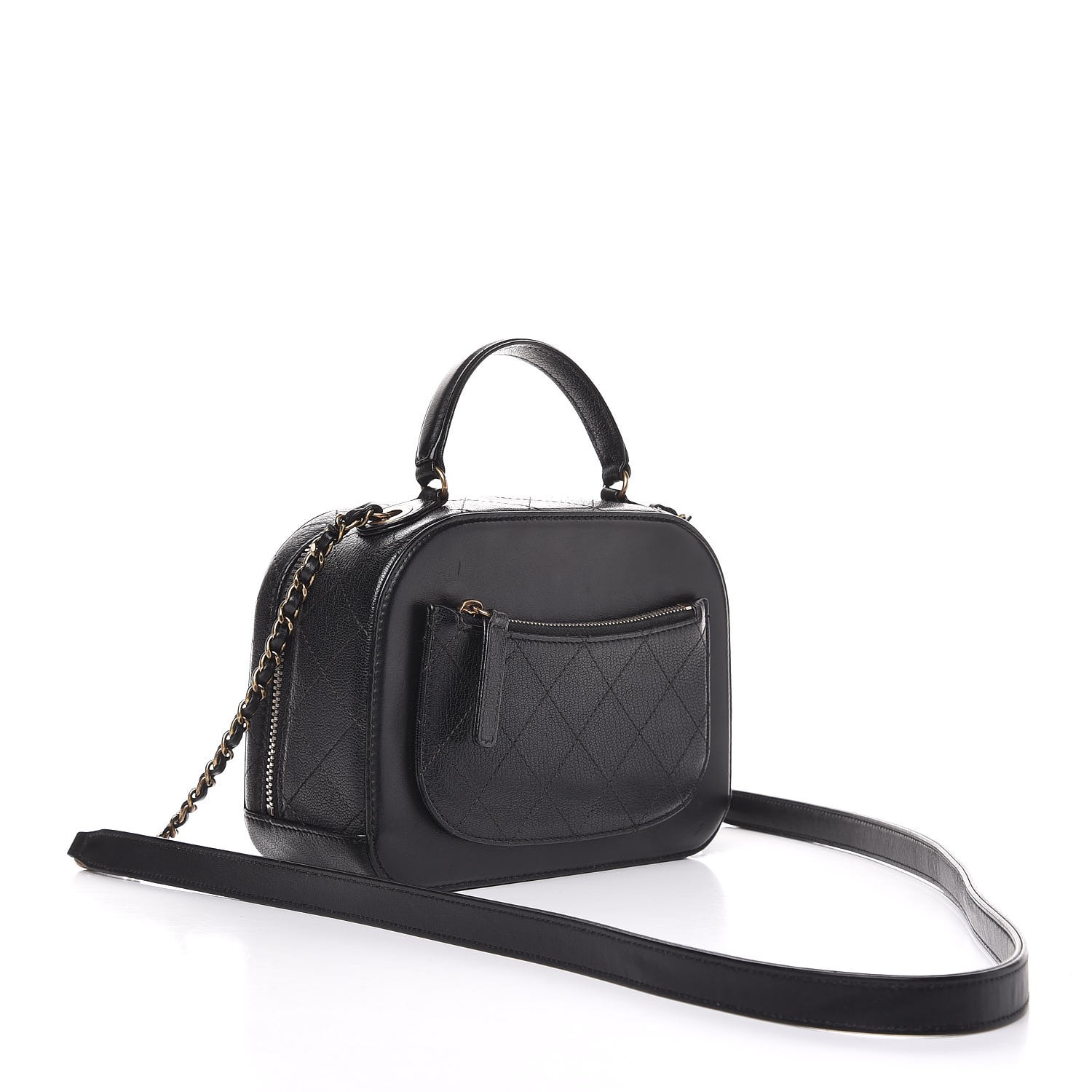 素敵な Coco Small Goatskin Calfskin Shiny CHANEL Curve Bag Vanity バッグ