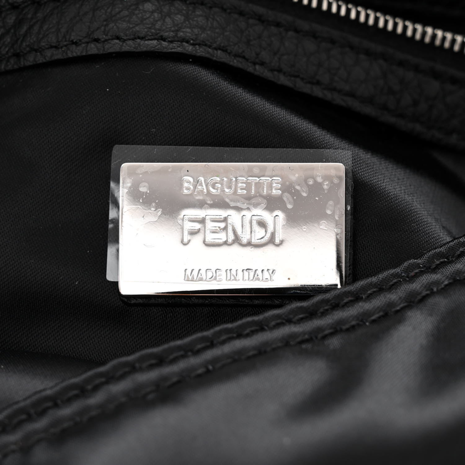 FENDI Econyl Cuoio Romano Multipocket Baguette Black 1552575