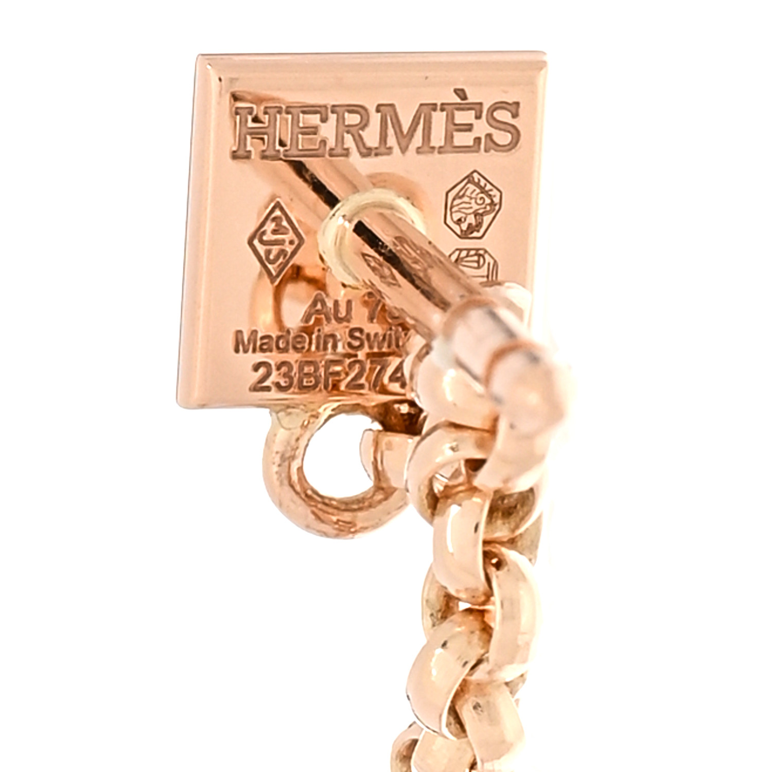 HERMES 18K Rose Gold Diamond Clou d'H Left Climber Earring