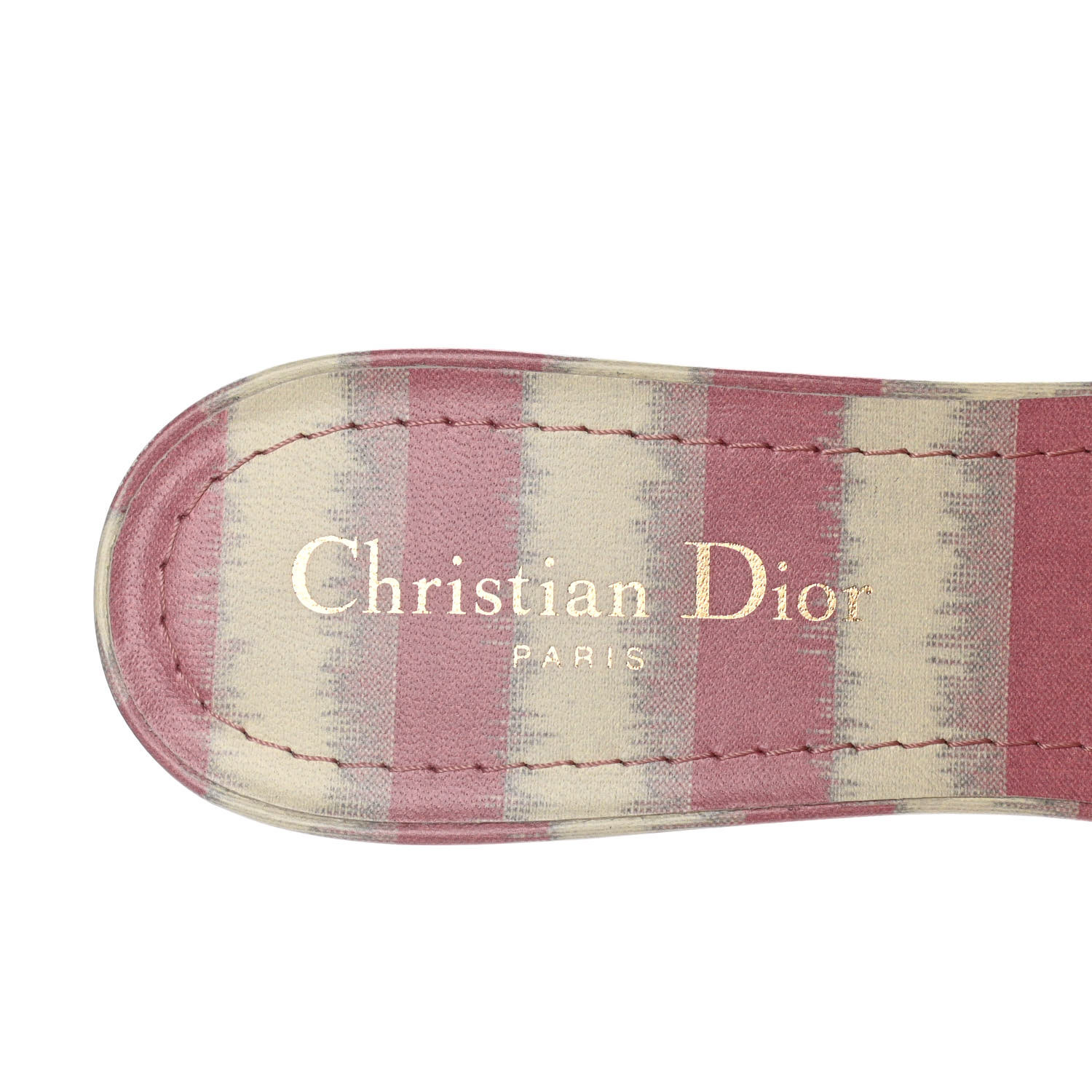 CHRISTIAN DIOR Cotton D-Stripes Embroidered Dway 40mm Slide