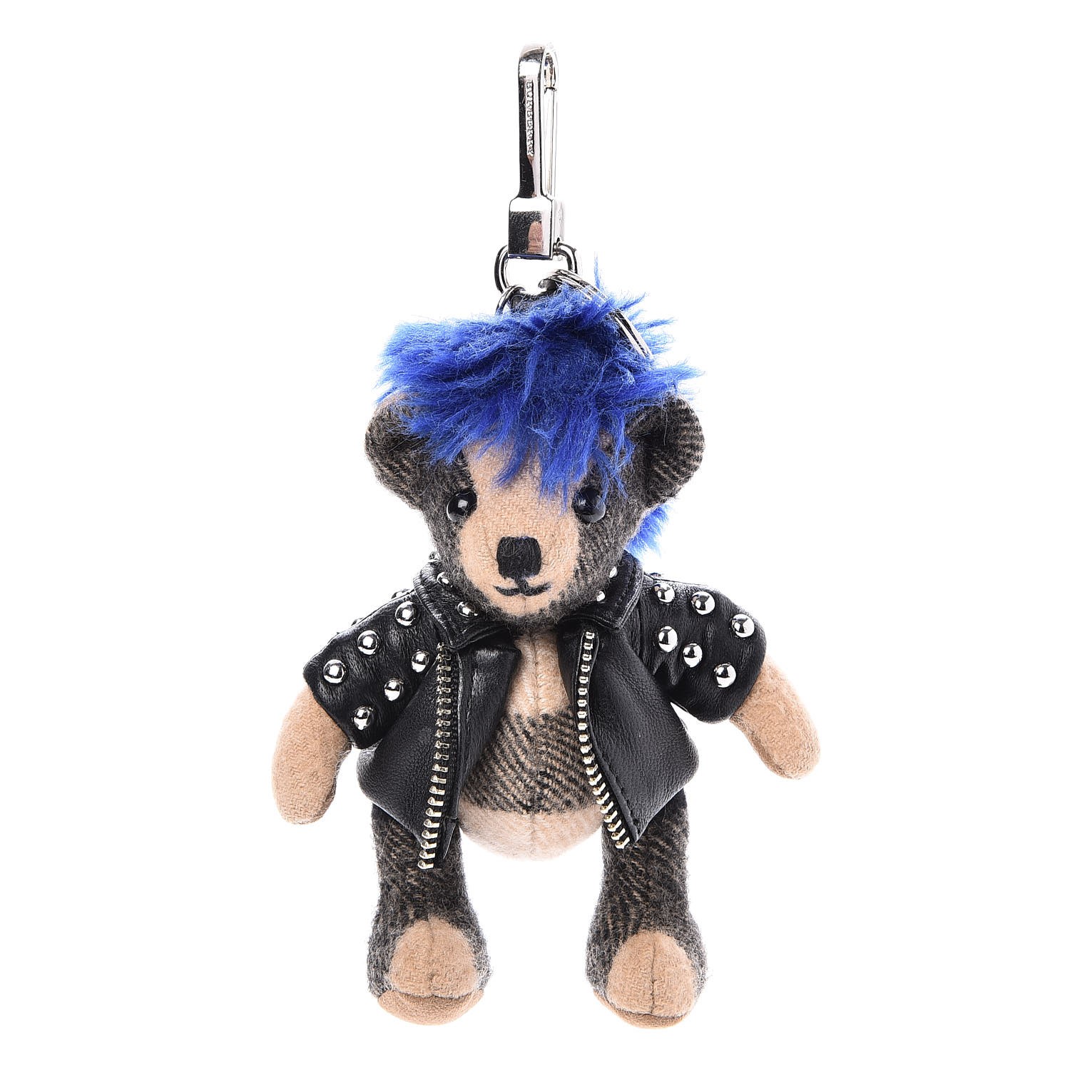 BURBERRY Cashmere Thomas Punk Teddy Bear Keychain Charm