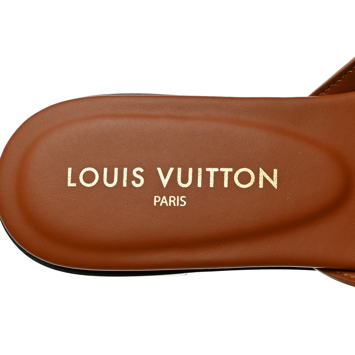 Louis Vuitton ブラウン ポインテッドトゥミュール LOUIS VUITTON Calfskin LV Isola Flat Sandals 40 Tan 1473742