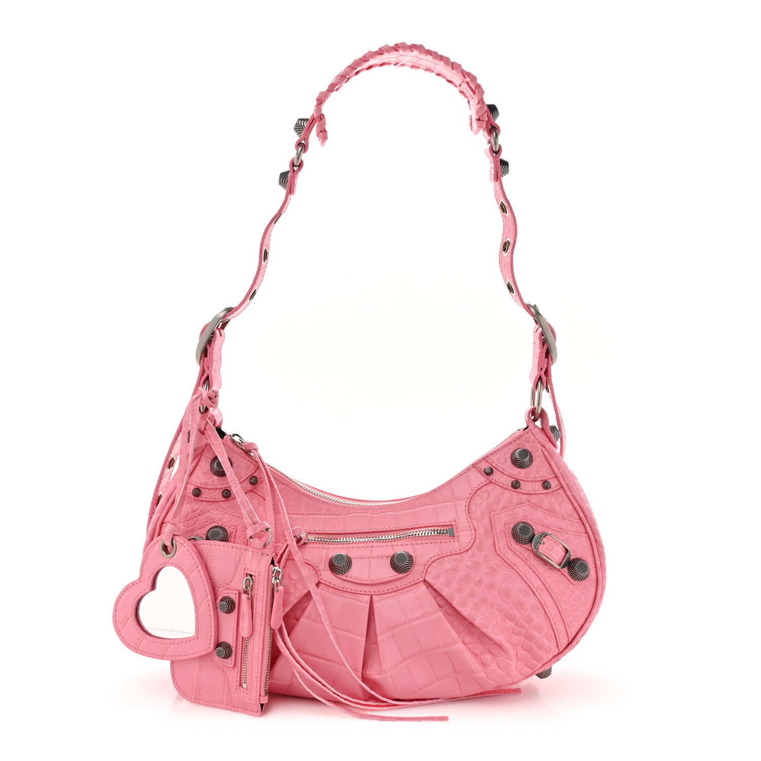 ＊BALENCIAGA＊Le Cagol Tote Bag Sweet Pink BALENCIAGA Extra Supple Calfskin Crocodile Embossed Small Le