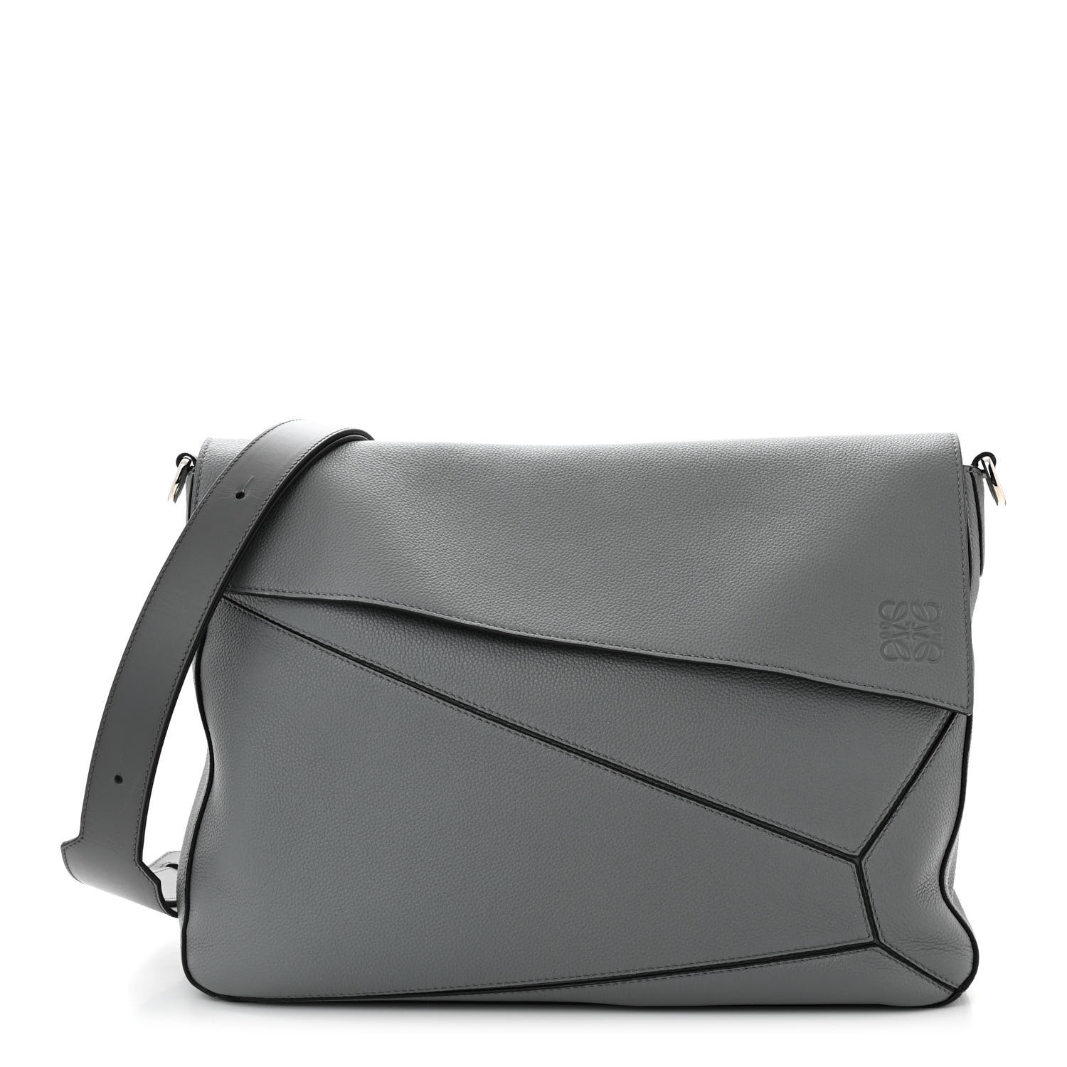 LOEWE Calfskin Puzzle Messenger Bag Gunmetal 1550160