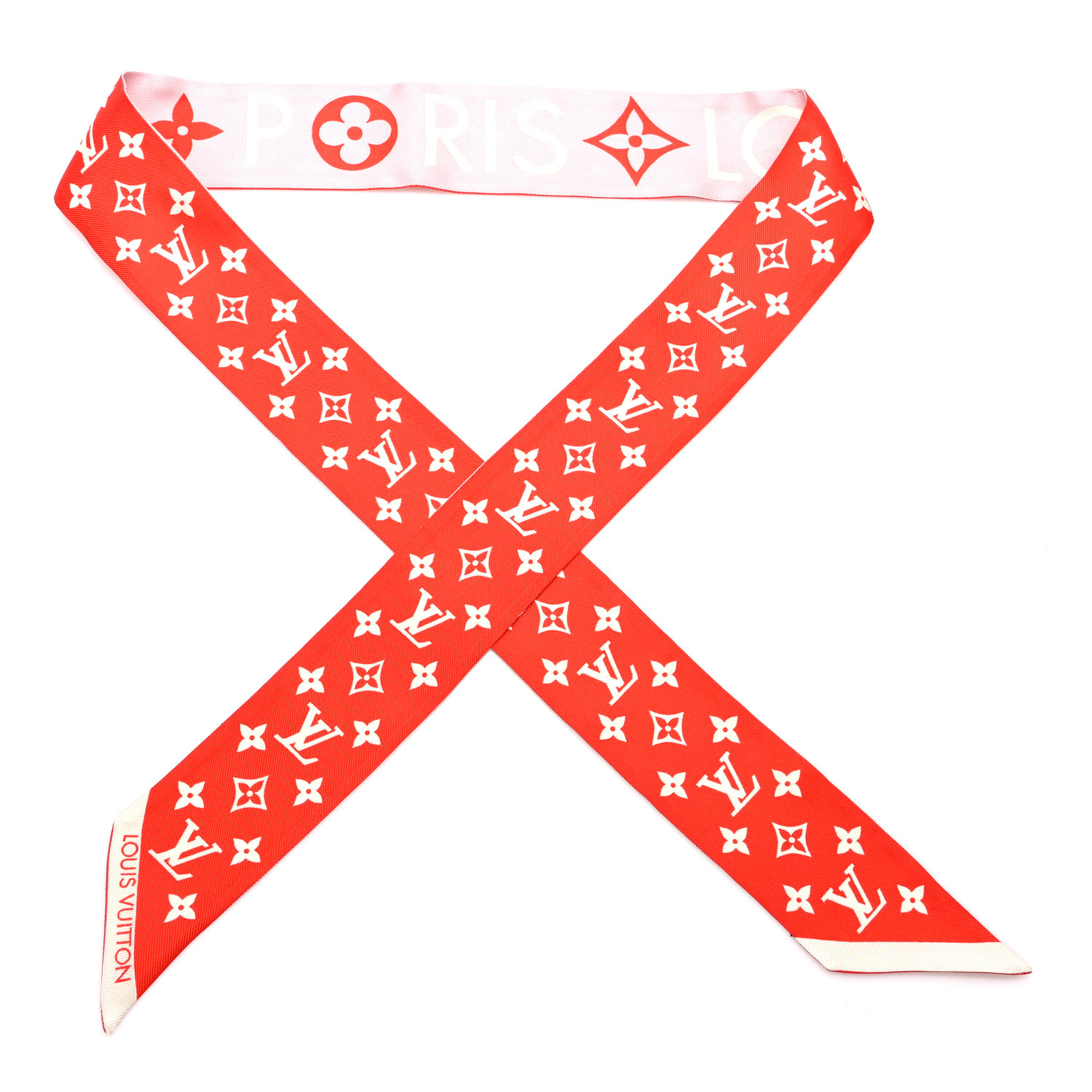 LOUIS VUITTON Silk Monogram Infinity BB Bandeau Light Pink