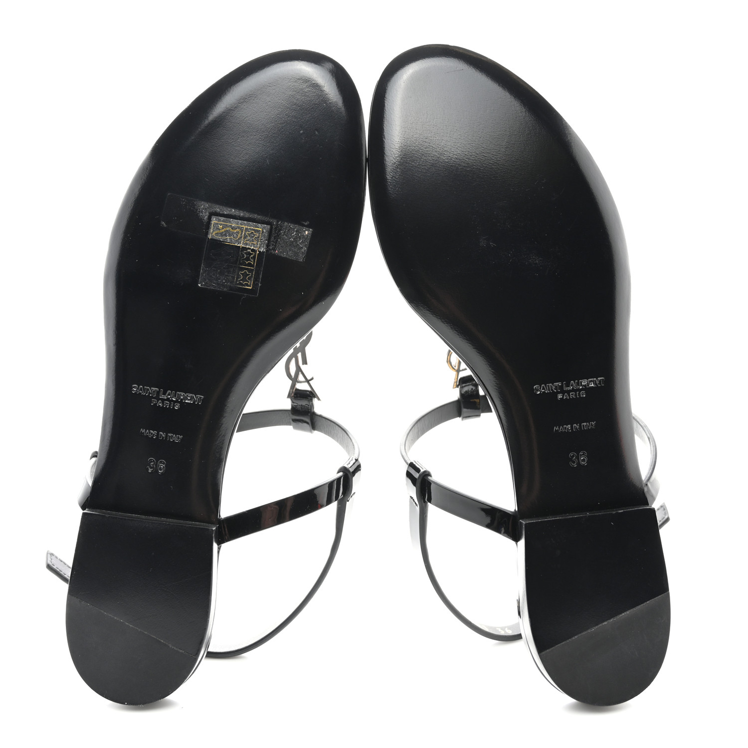 SAINT LAURENT Patent Calfskin Cassandra Crystal Monogram