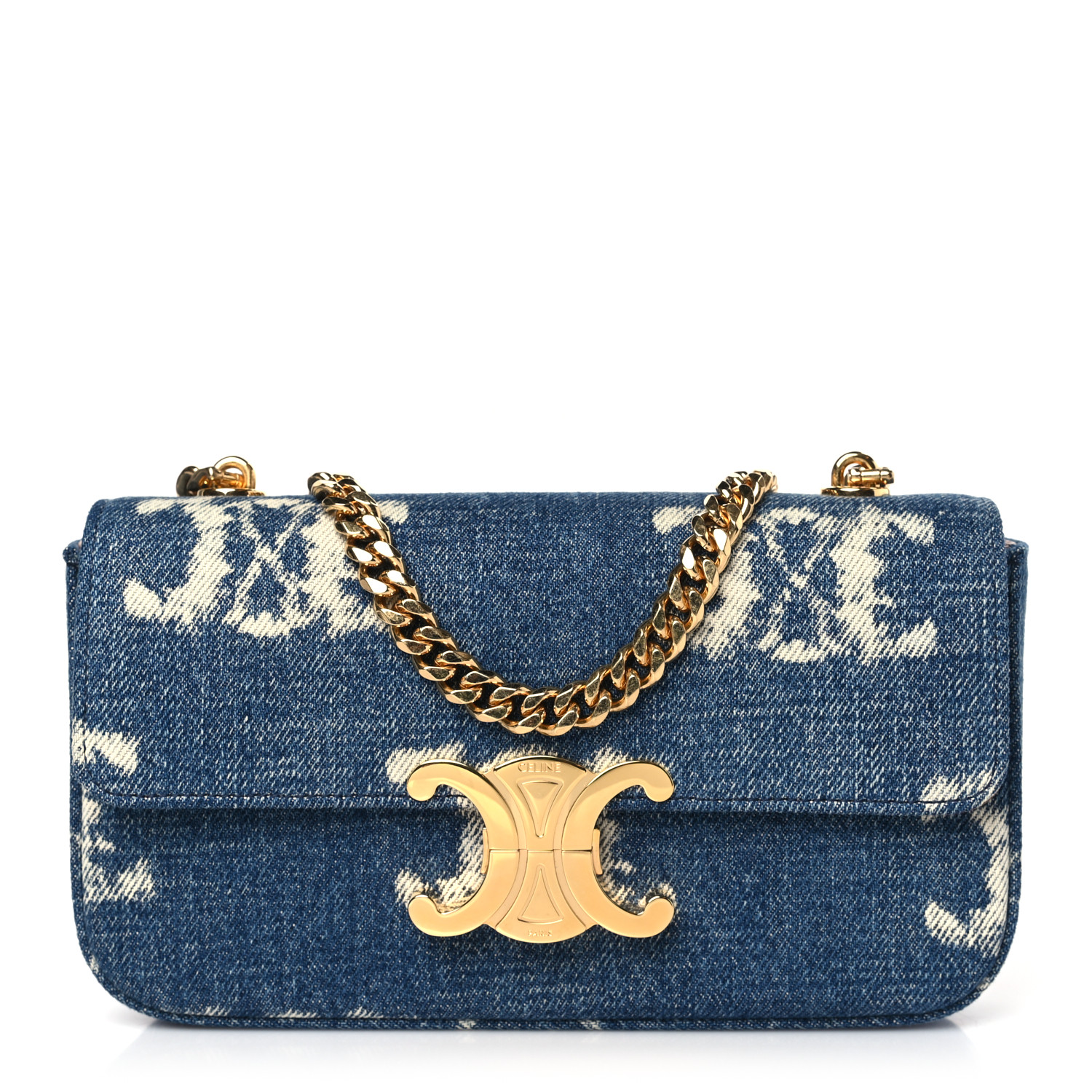 【CELINE】Celine Triomphe Chain Bag(navy)★ショルダー 3998c6e943ee8a7b0b846dc781562e