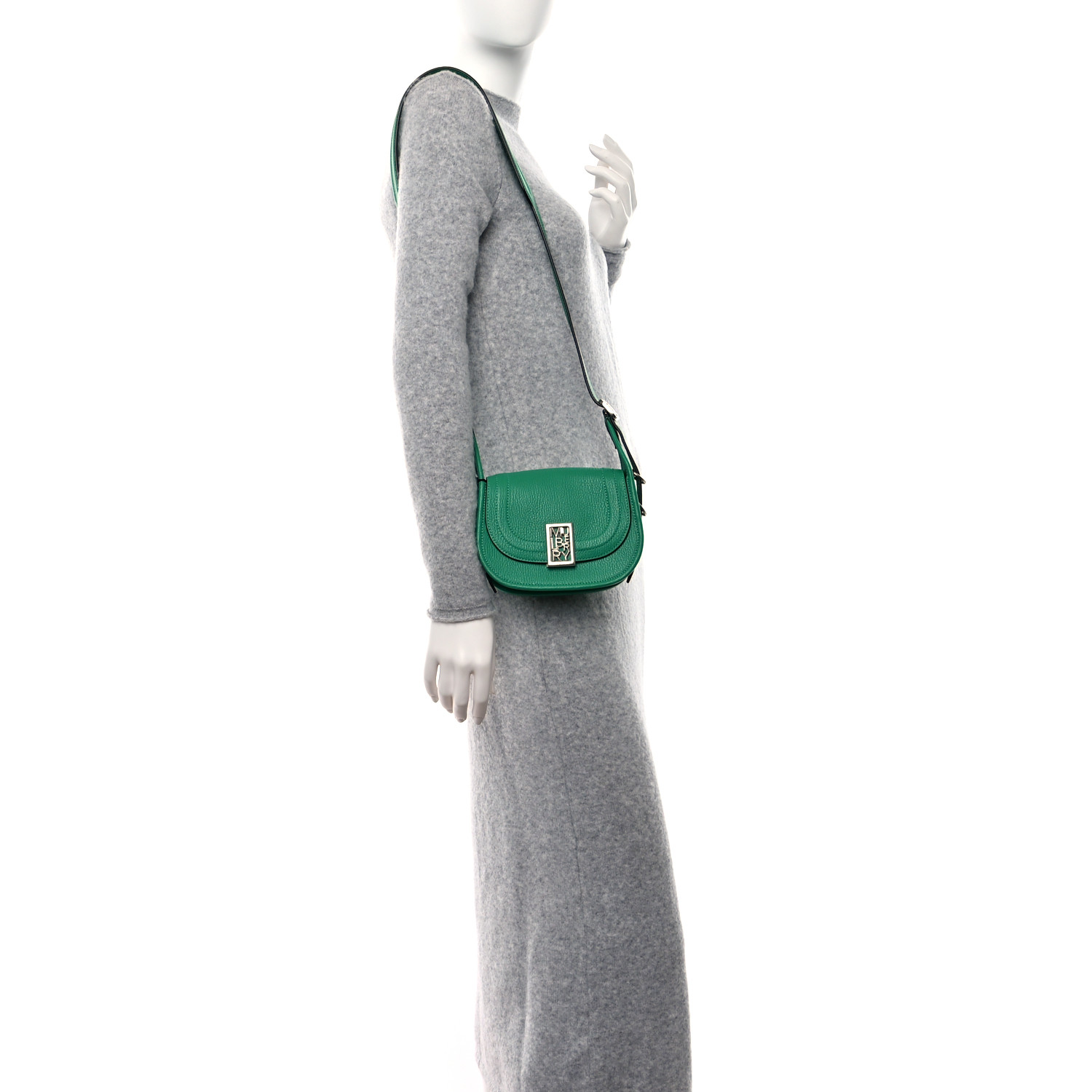 MULBERRY Glossy Goatskin Mini Sadie Satchel Lawn Green