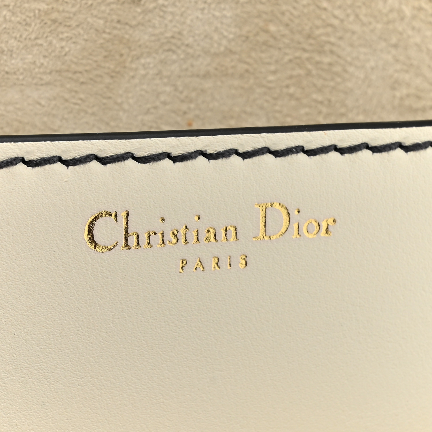 CHRISTIAN DIOR Smooth Calfskin Beaded Embroidered Floral