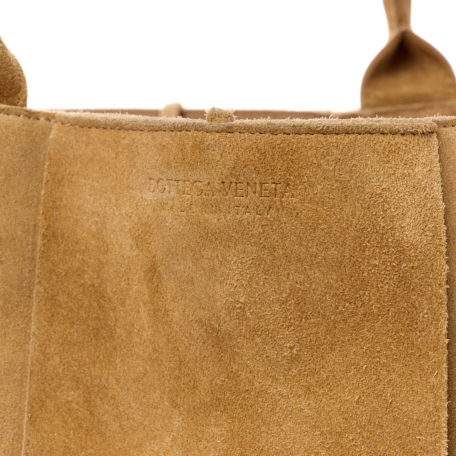 BOTTEGA VENETA Suede Maxi Intrecciato Small Arco Tote Brown