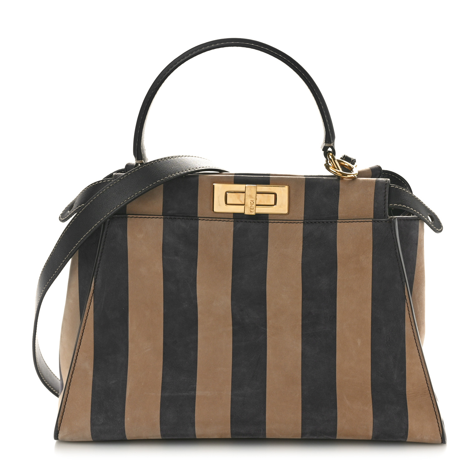FENDI Vitello Nabuk Seta Pequin Medium Peekaboo Iconic