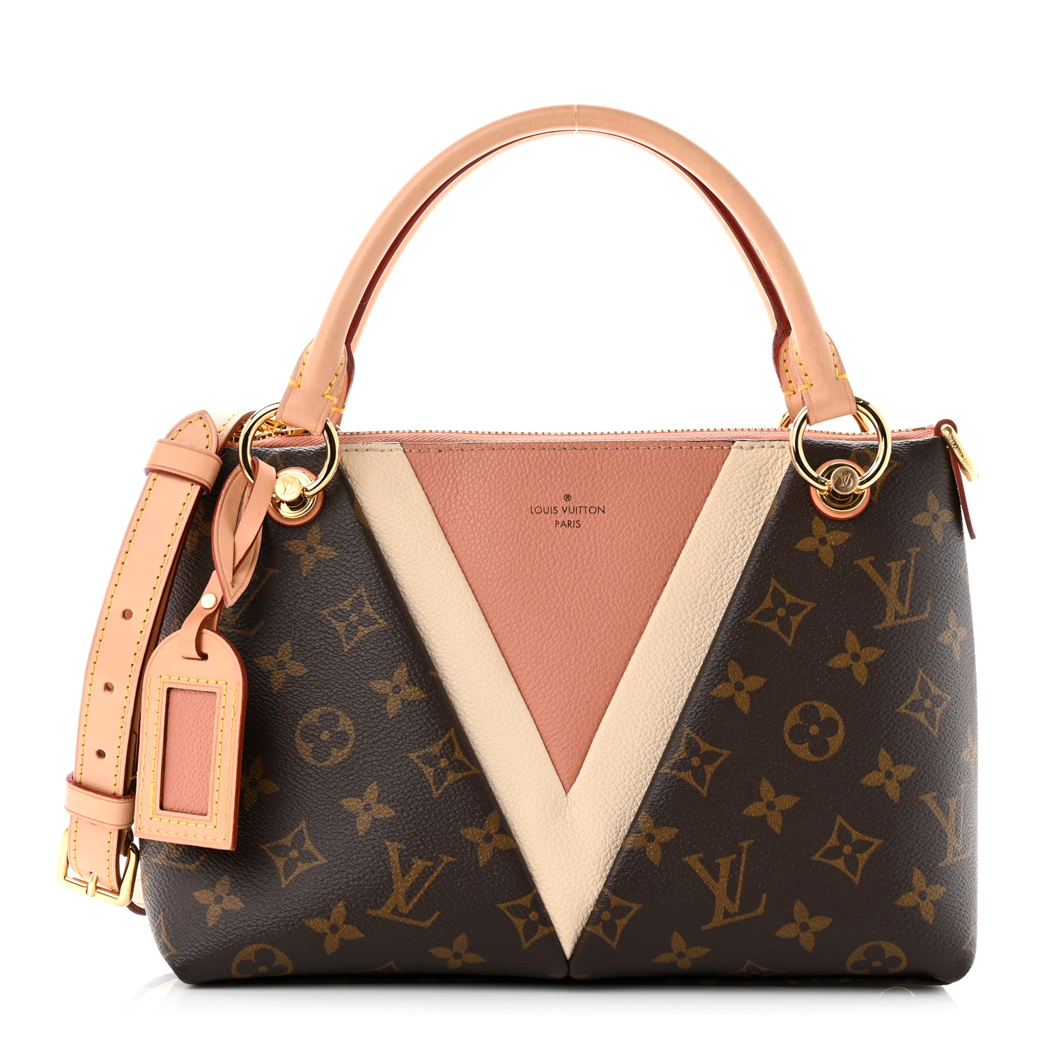 LOUIS VUITTON Monogram V Tote BB Cream Peach 1210232
