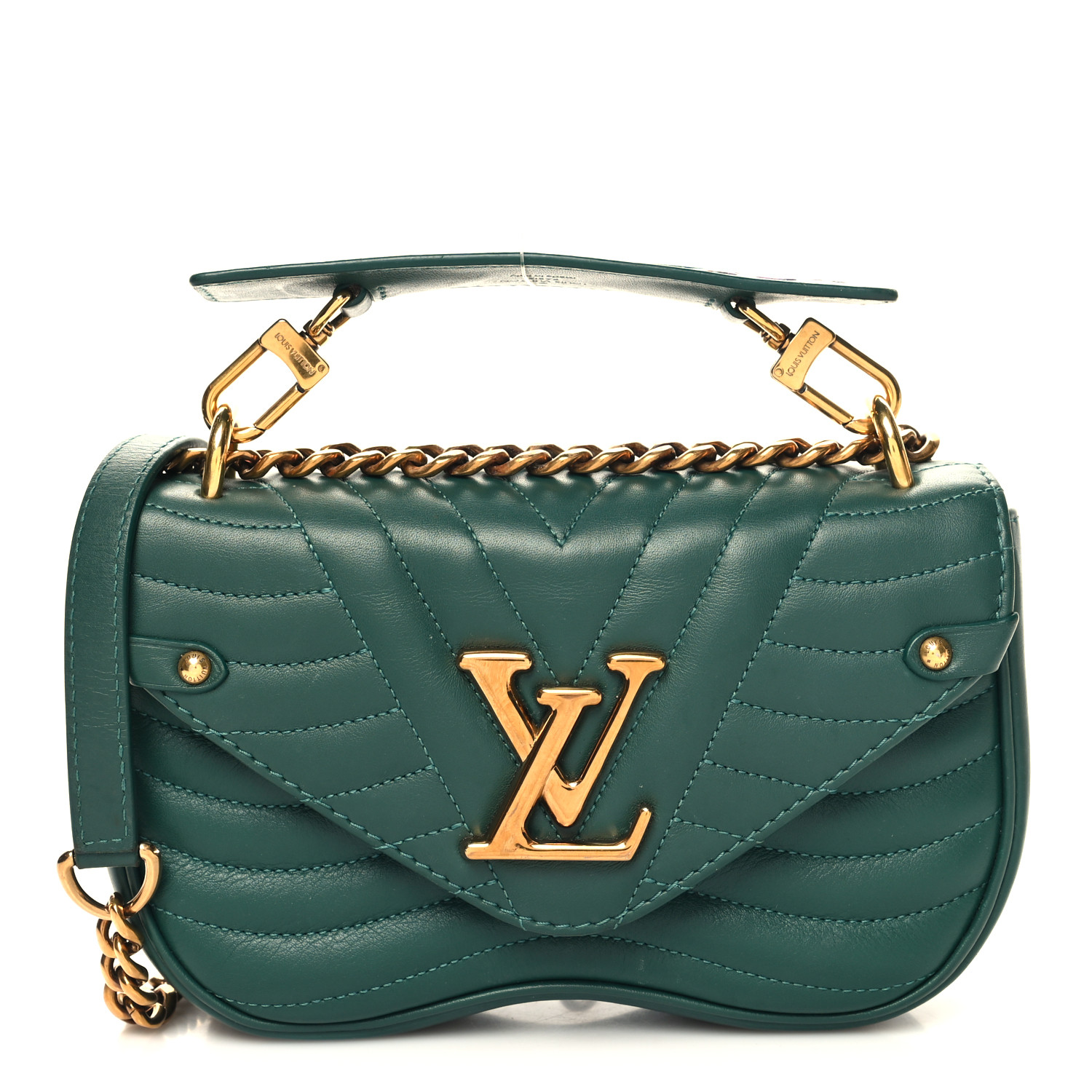 LOUIS VUITTON Calfskin New Wave Chain PM Emerald 1453063