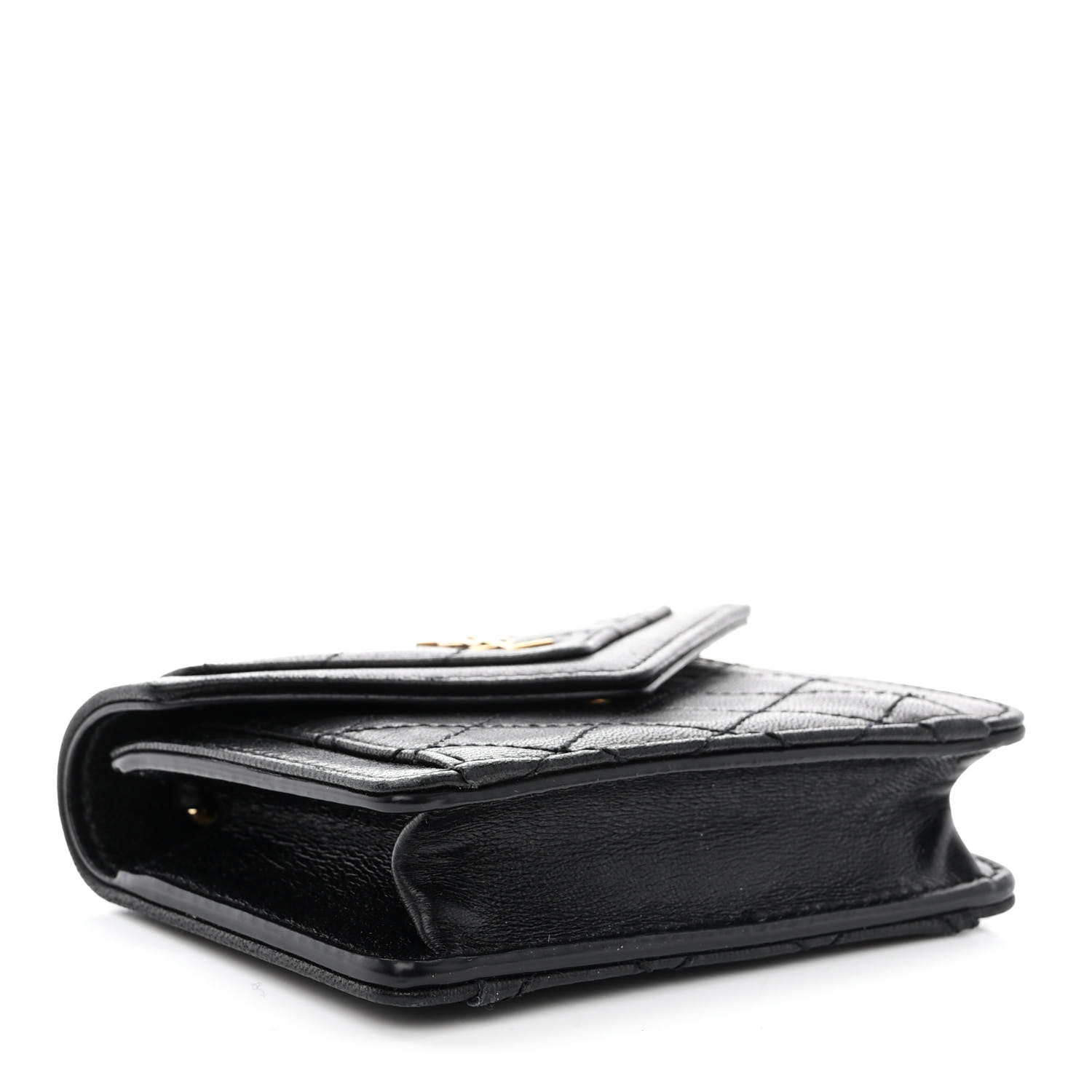 SAINT LAURENT Lambskin Quilted Micro Gaby Bag Black 1456119