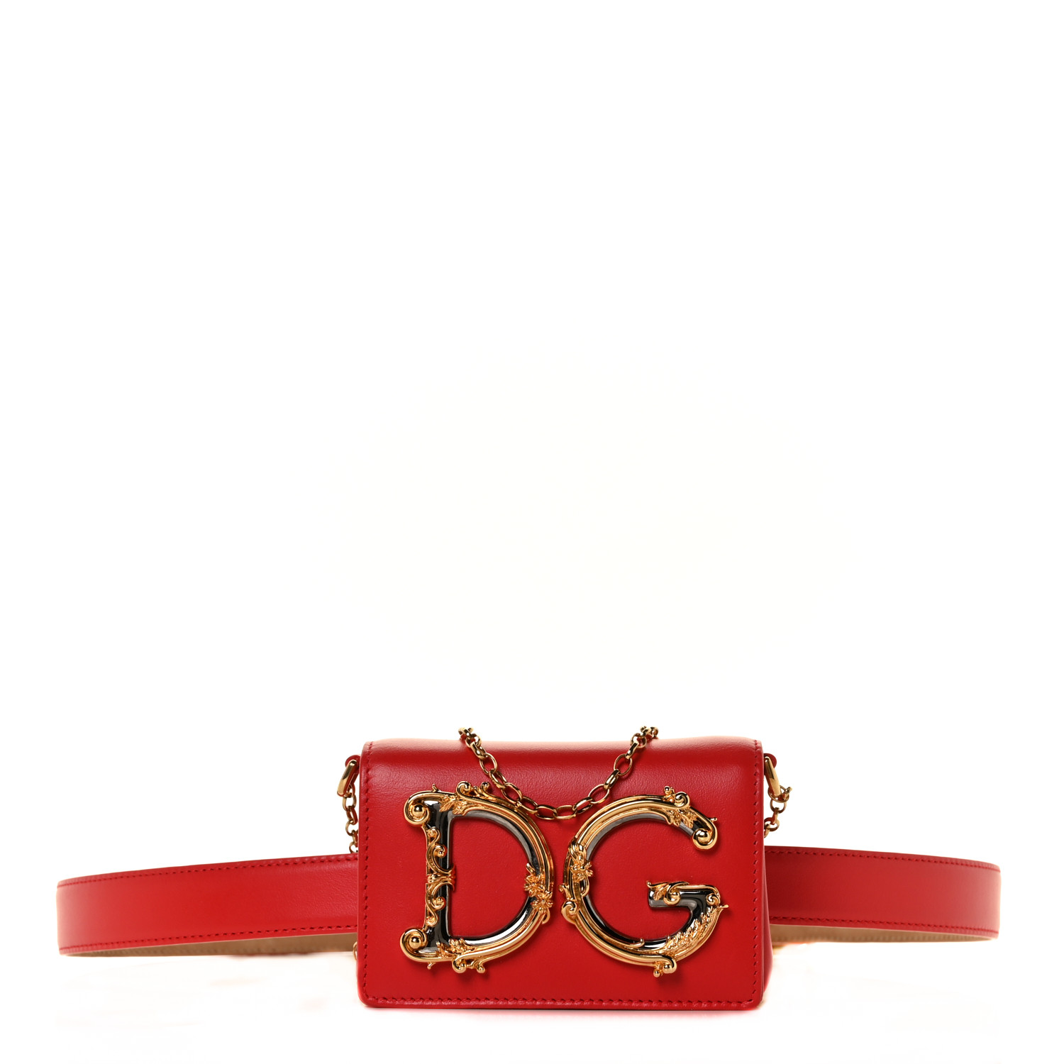 DOLCE & GABBANA Nappa DG Girls Belt Bag 90 36 Red 1027105