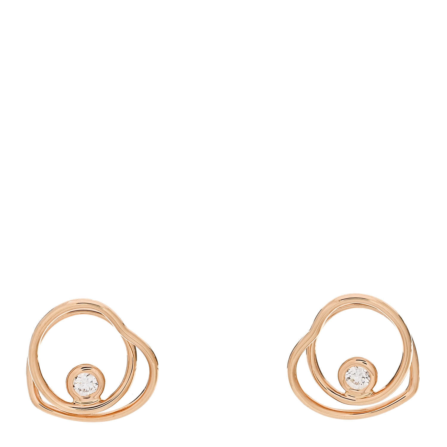 HERMES ゴールドピアス Vertige Coeur TPM ダイアモンド HERMES 18K Rose Gold Diamond TPM Vertige Coeur Earrings