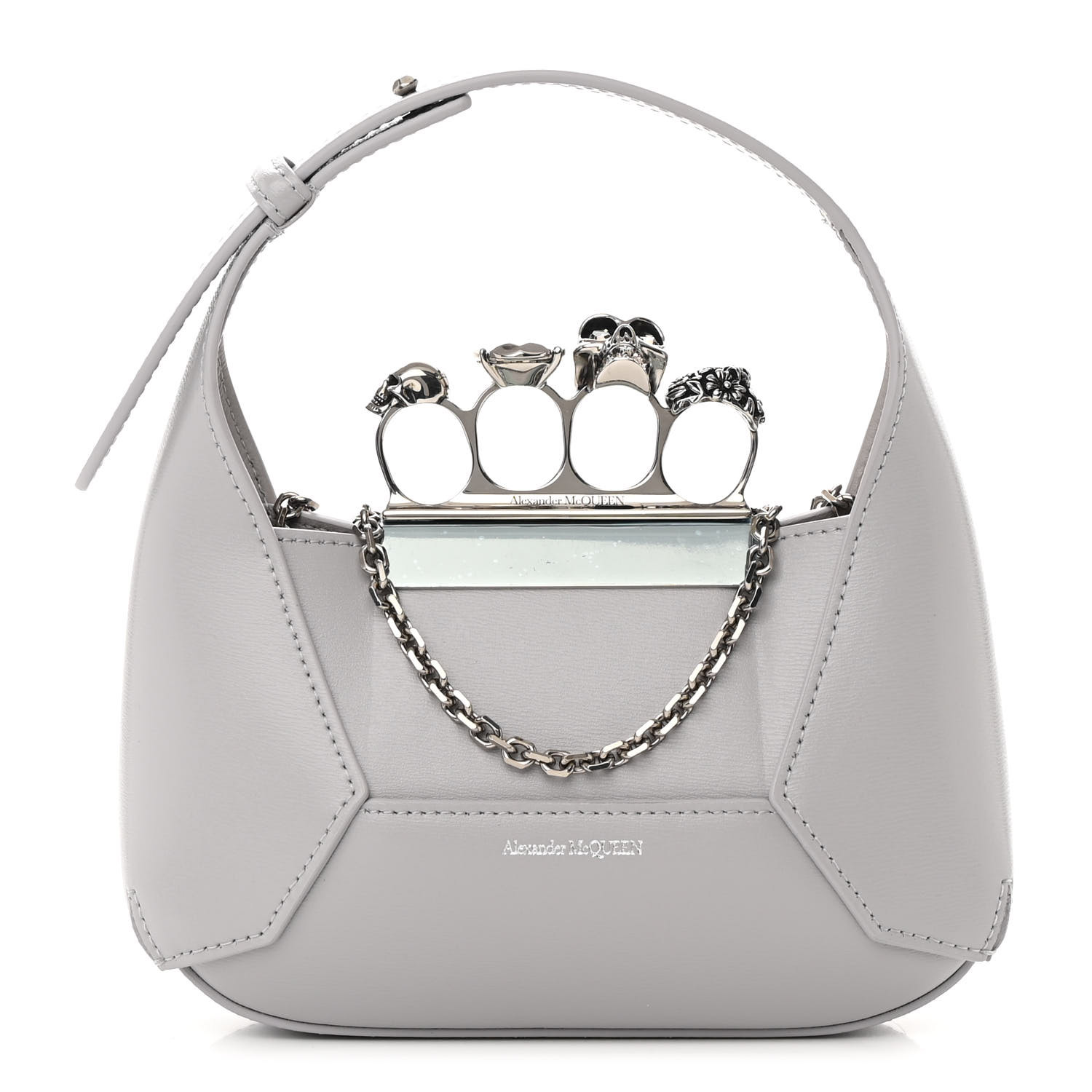 ALEXANDER MCQUEEN Calfskin Mini The Jeweled Hobo Dust