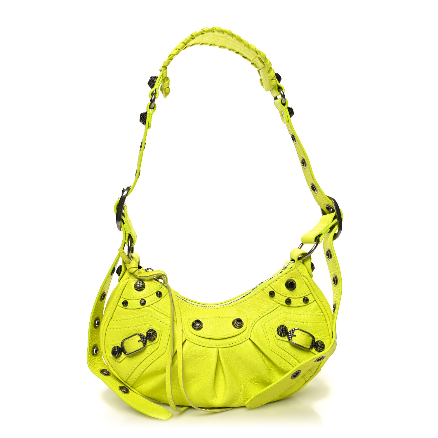 ショルダーバッグ・ポシェット BALENCIAGA Fluo yellow leather Le Cagole XS bucket bag Balenciaga Le Cagole XS Bucket Bag | Yellow | FARFETCH