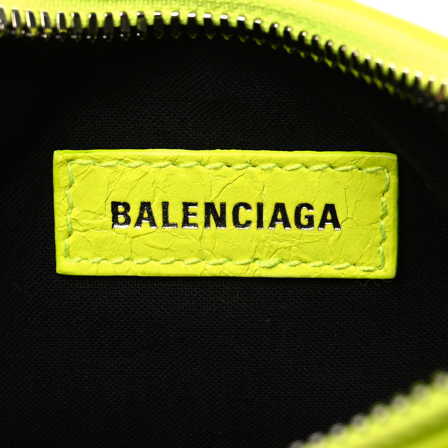 BALENCIAGA Agneau Arena Le Cagole Shoulder Bag XS Fluo