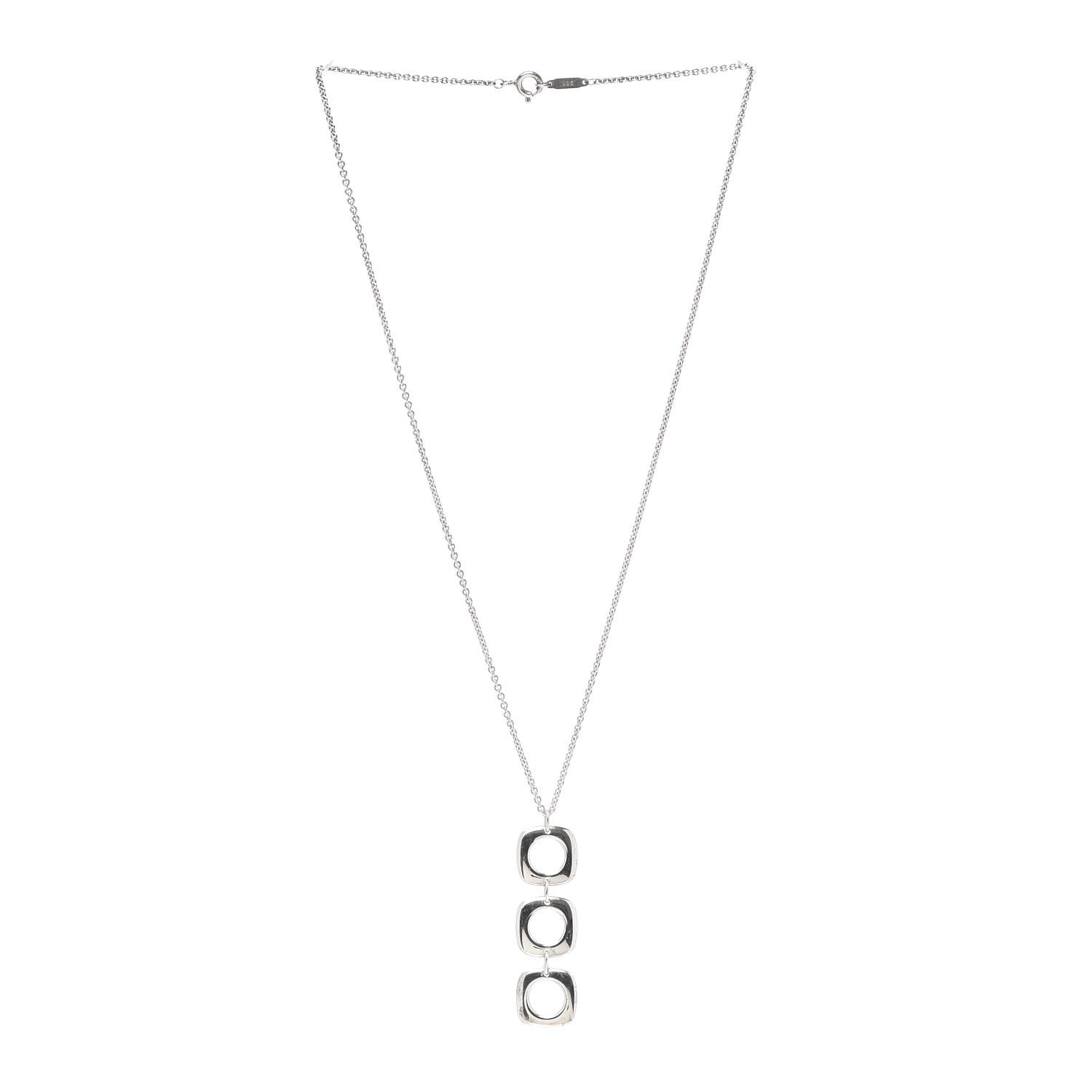 CHaaannn♡ᵕ̈*⑅ TIFFANY Sterling Silver Cushion Square Link Pendant Necklace