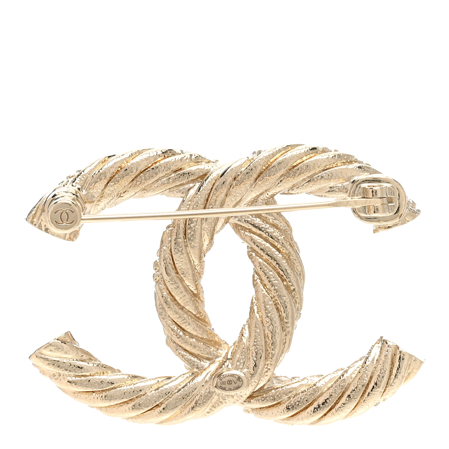 CHANEL バッチ CHANEL Twisted CC Brooch Gold 1237715 | FASHIONPHILE
