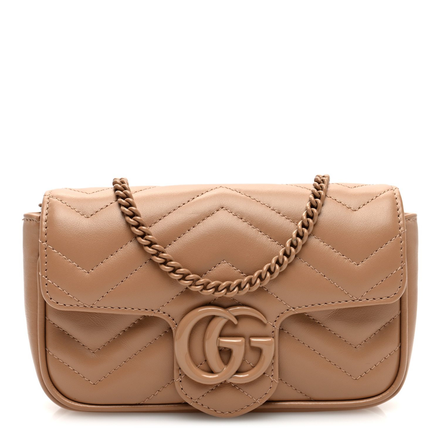 GUCCI Calfskin Matelasse Monochrome Super Mini GG Marmont