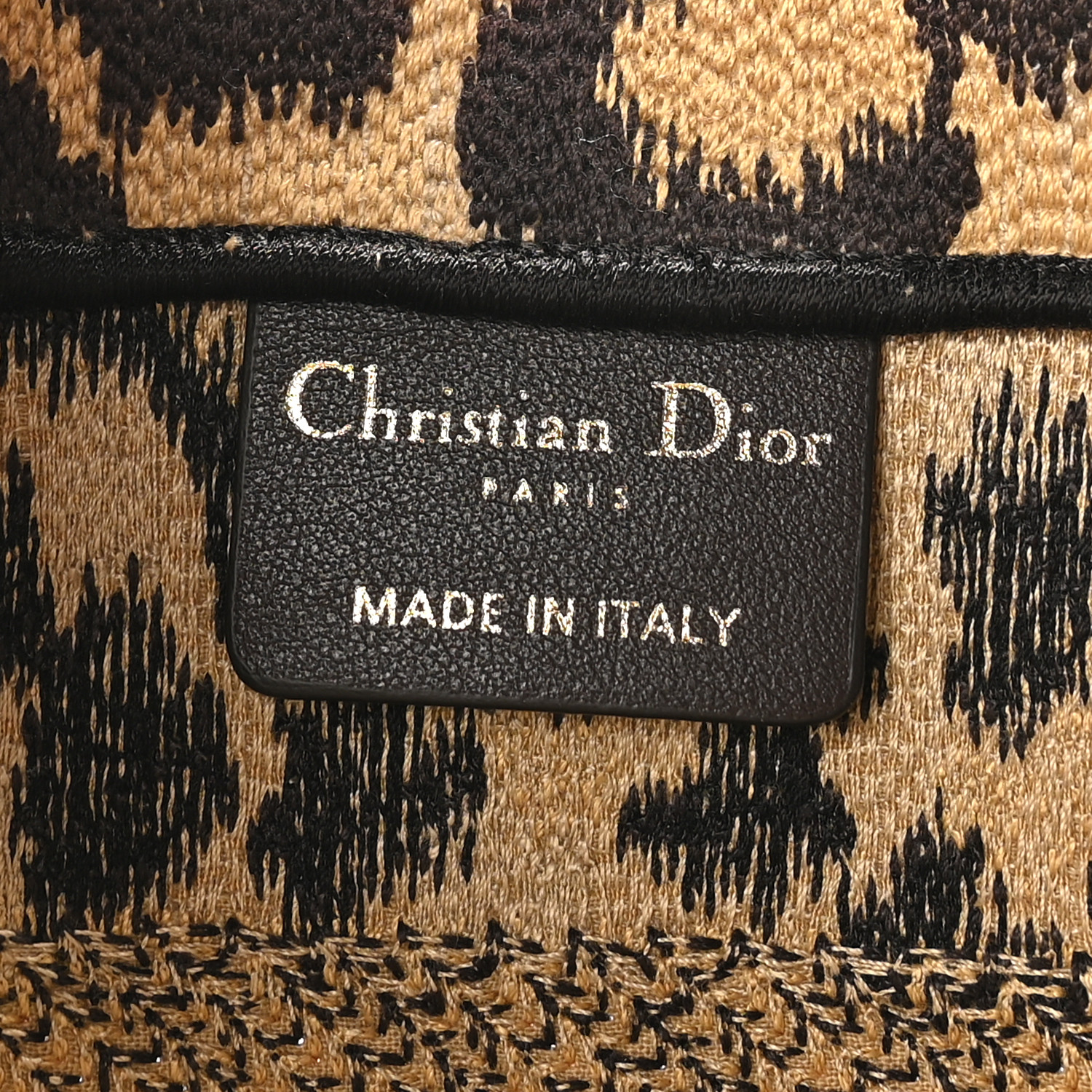 CHRISTIAN DIOR ベージュ　ミッツァ CHRISTIAN DIOR Canvas Mizza Embroidered Small Leopard Book