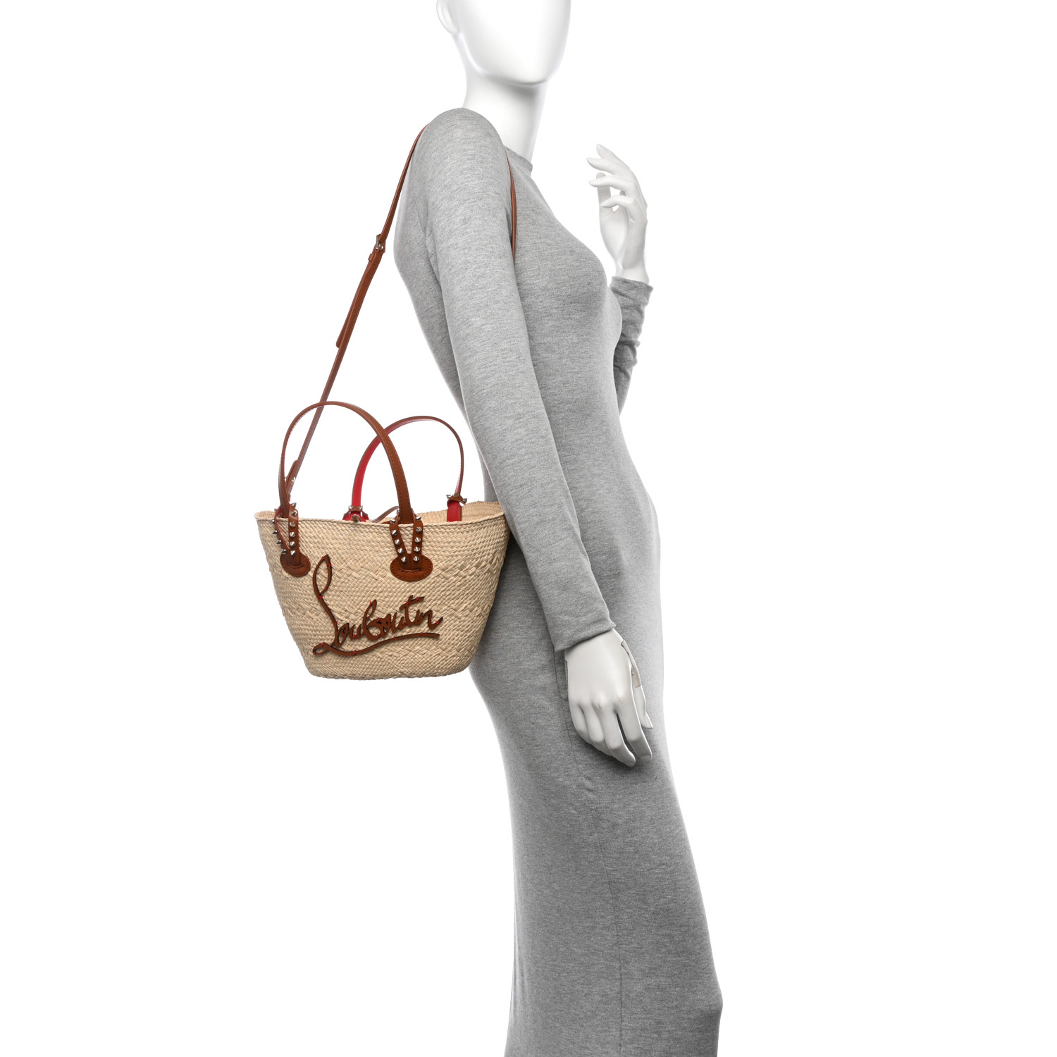 Christian Louboutin☆Cabata Mini raffia バッグ♪【送料込】 Cabata mini - Tote bag - Raffia and calf leather - Natural