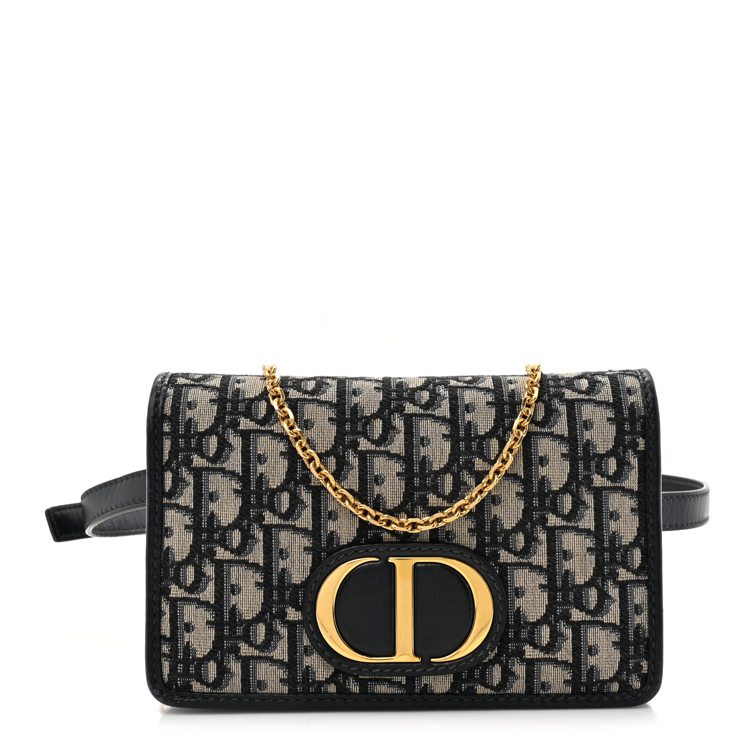 CHRISTIAN DIOR Oblique 30 Montaigne 2-In-1 Pouch Blue