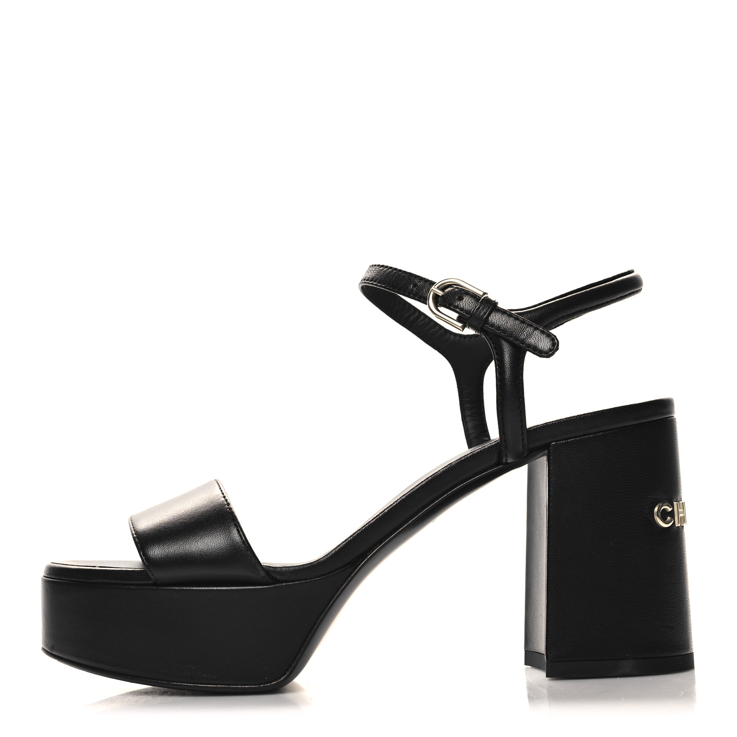 ys0629様 リクエスト 5点 まとめ商品 CHANEL Lambskin Logo Platform Sandals 36.5 Black 1638522