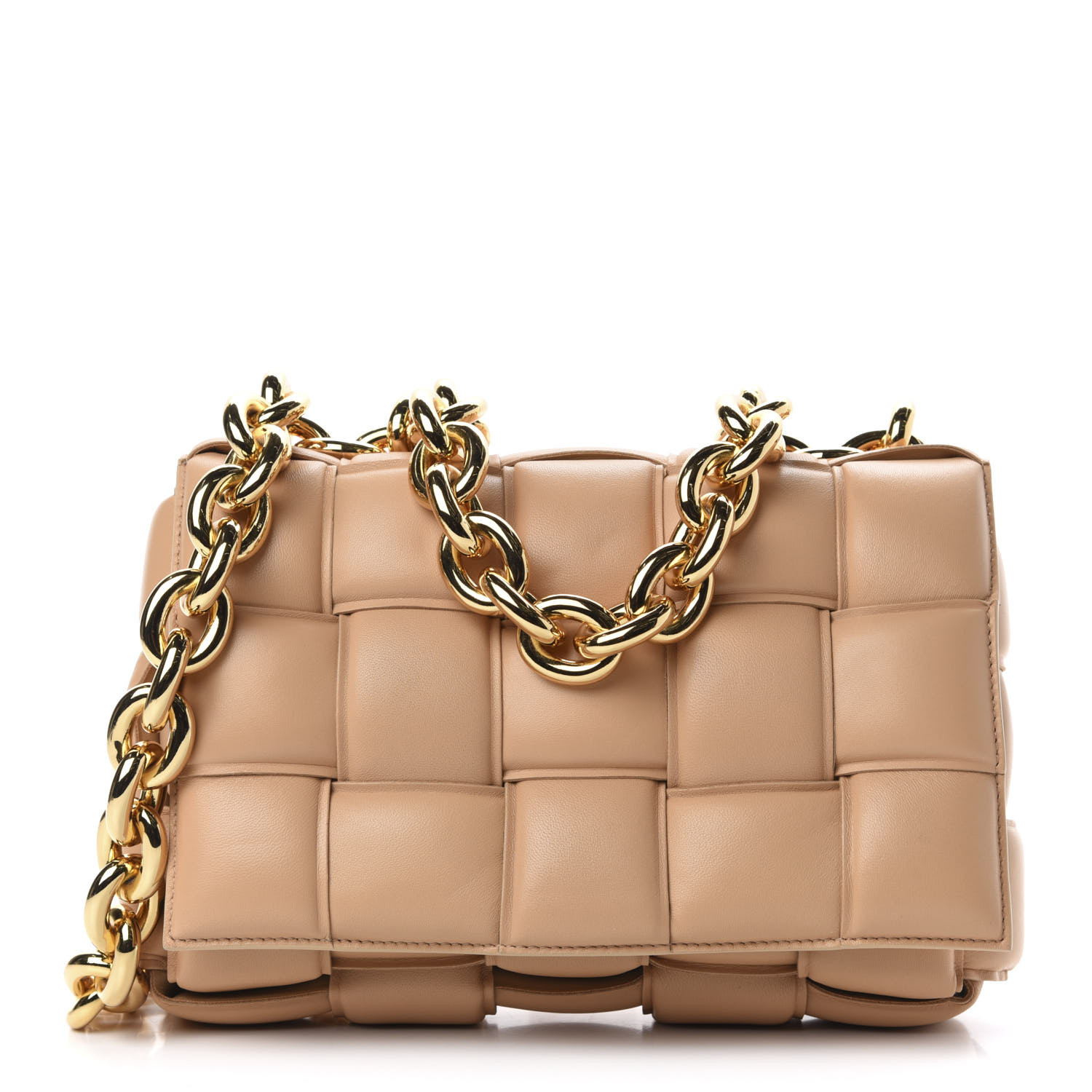 BOTTEGA VENETA Lambskin Maxi Intreccio Padded Chain Cassette