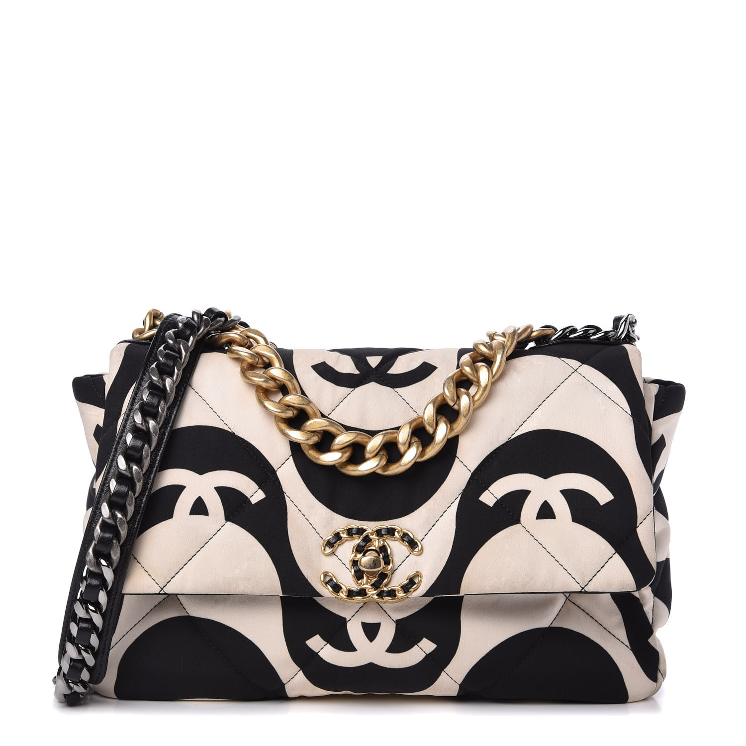 black and white chanel 19 flap