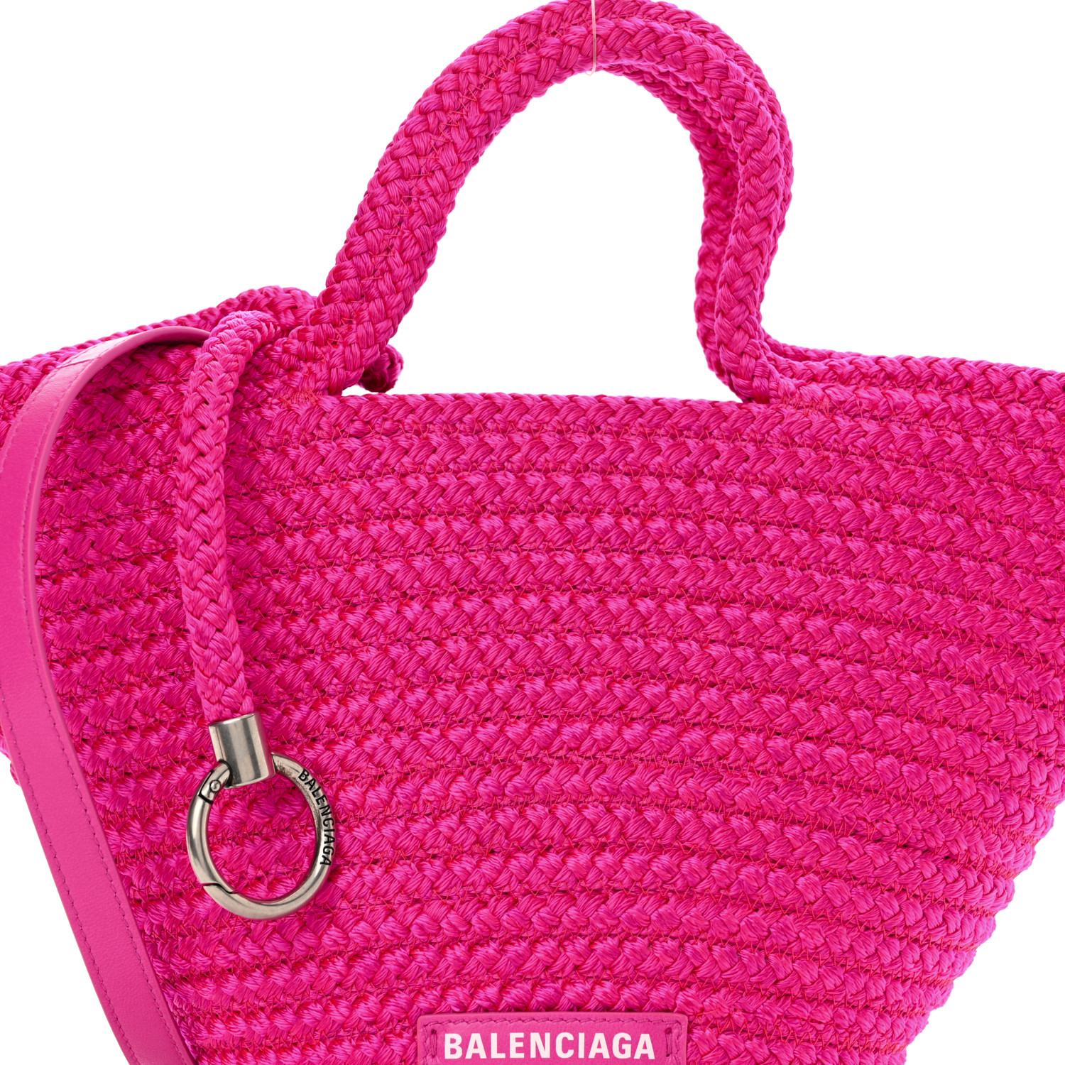BALENCIAGA ibiza small ピンク BALENCIAGA Nylon Lambskin Woven Small Ibiza Basket With