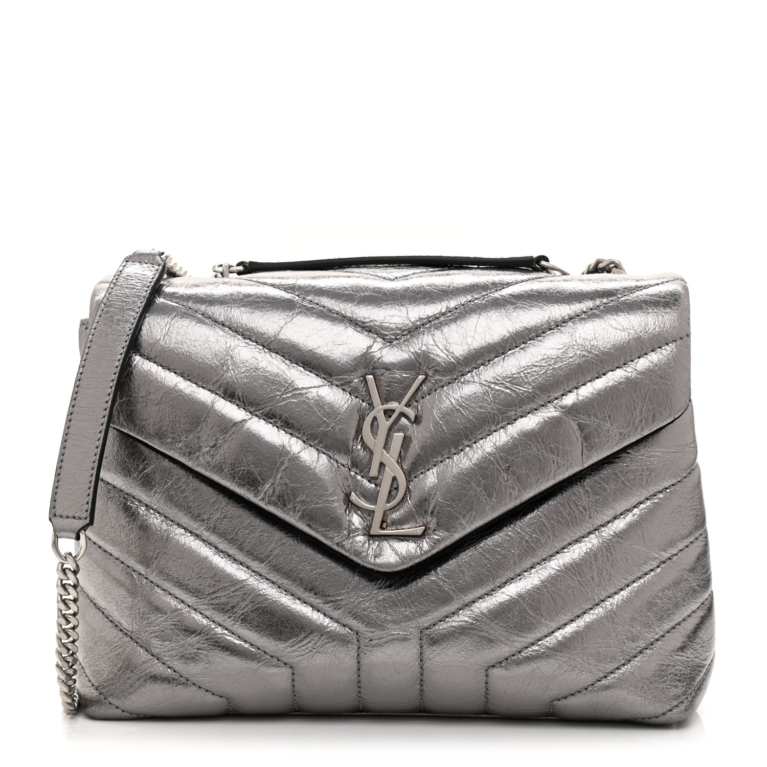 SAINT LAURENT Y Quilted Monogram Small Loulou Chain Satchel