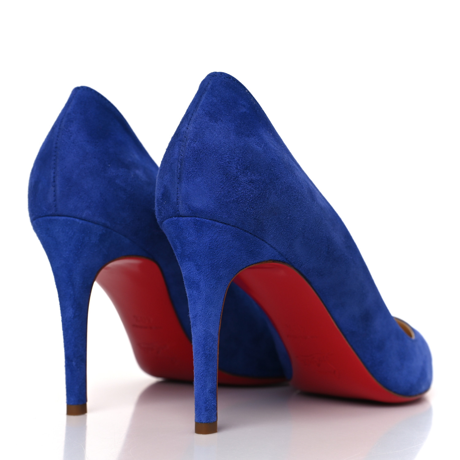 CHRISTIAN LOUBOUTIN Suede Pigalle 85 Pumps 40.5 Metal Blue