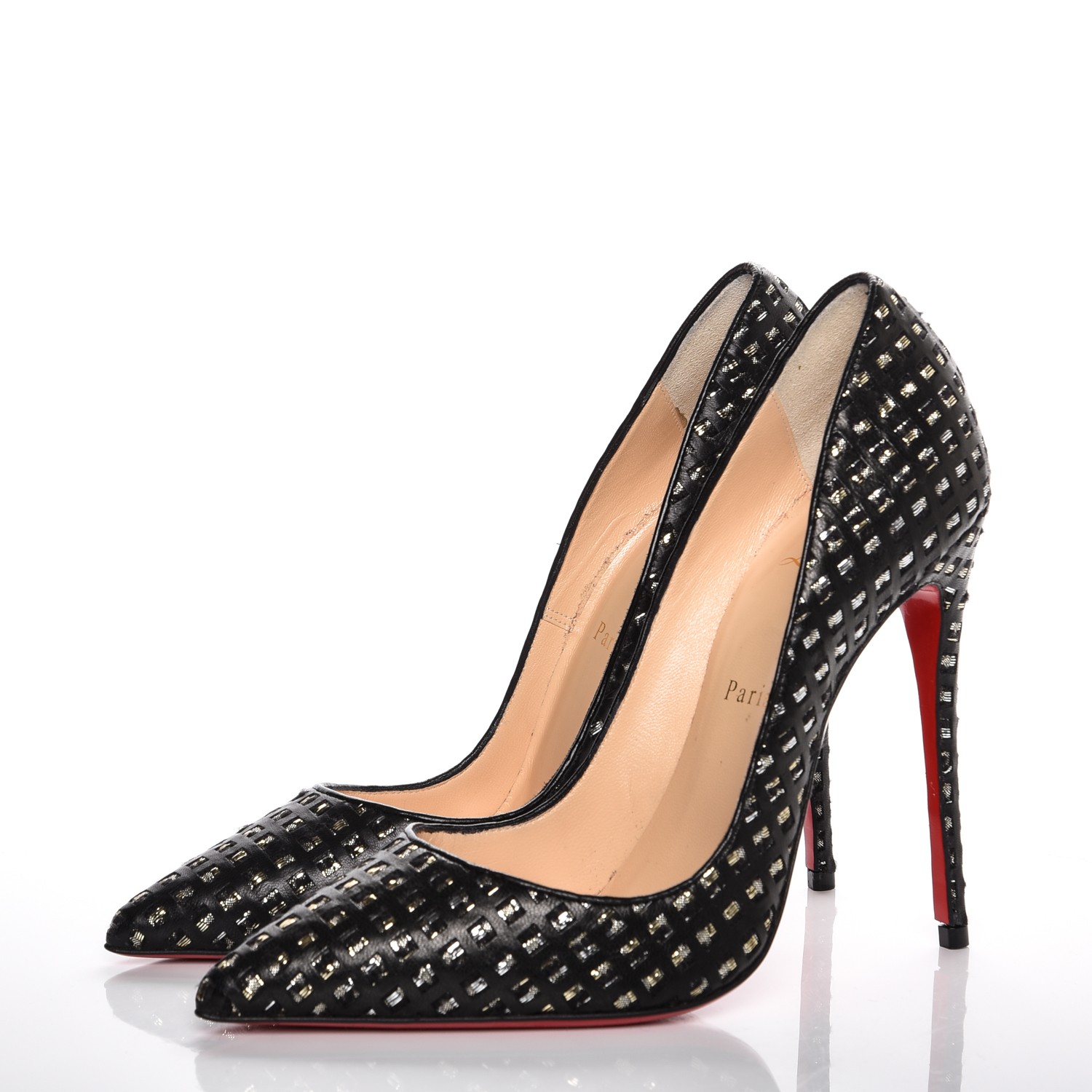 CHRISTIAN LOUBOUTIN Optic Mosaico Nappa So Kate 120 Pumps 38 Black CHRISTIAN LOUBOUTIN Optic Mosaico Nappa So Kate 120 Pumps 38 Black