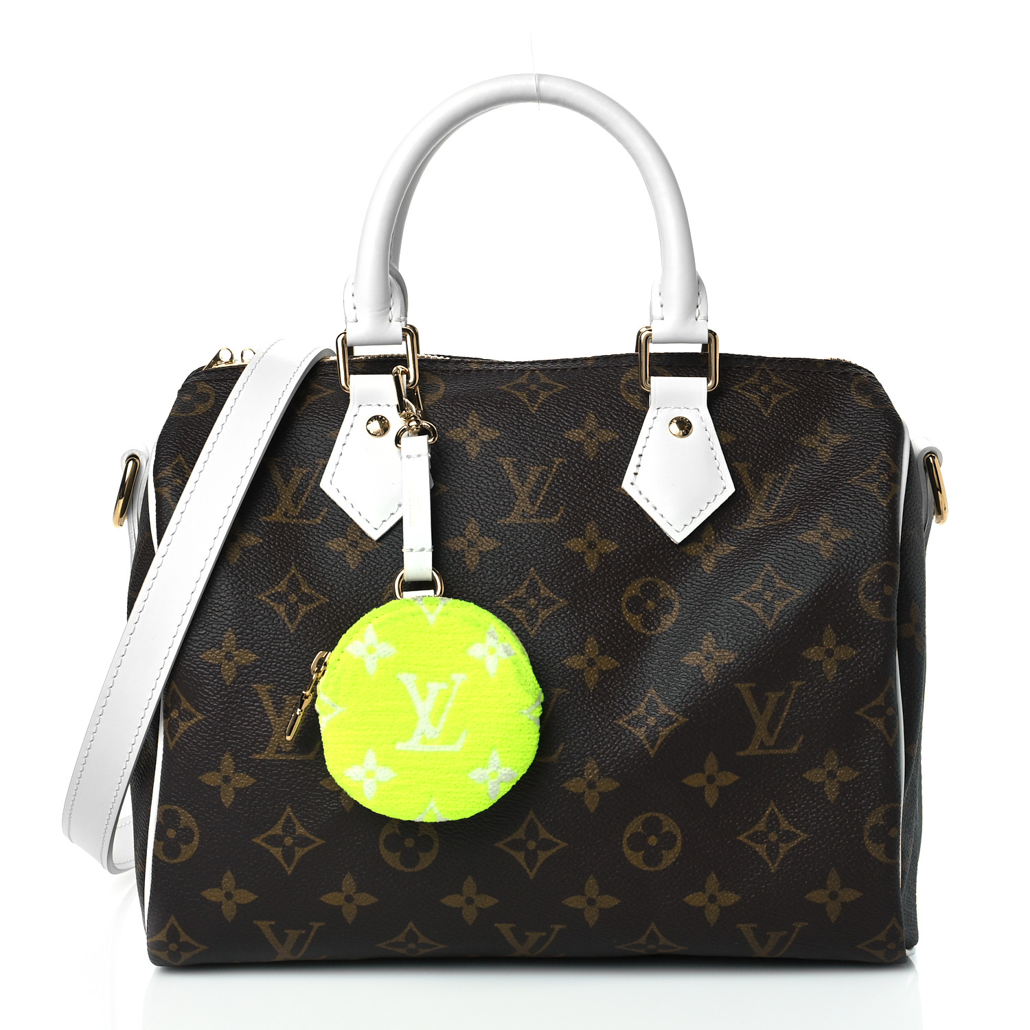 LOUIS VUITTON Monogram LV Match Speedy Bandouliere 25 White