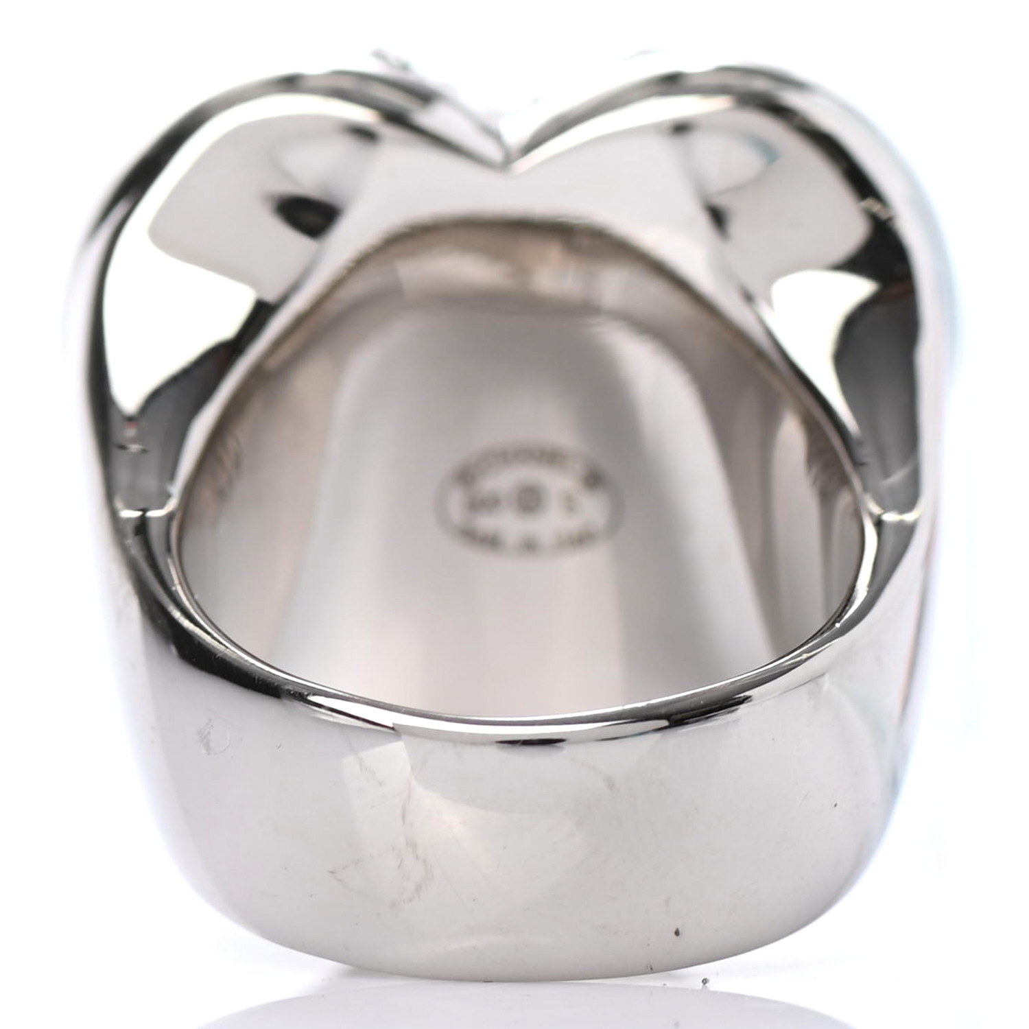 CHANEL Crystal CC Heart Ring 7 Silver Gold 834457 | FASHIONPHILE
