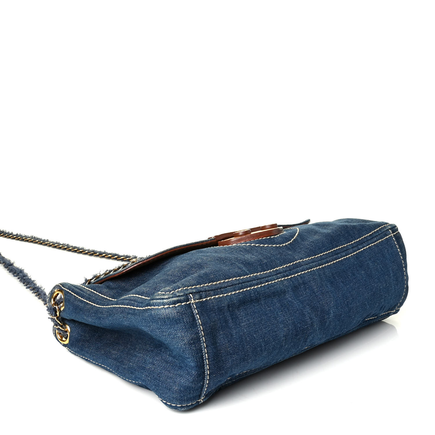 PRADA Denim Shoulder Bag Avio 810527 | FASHIONPHILE