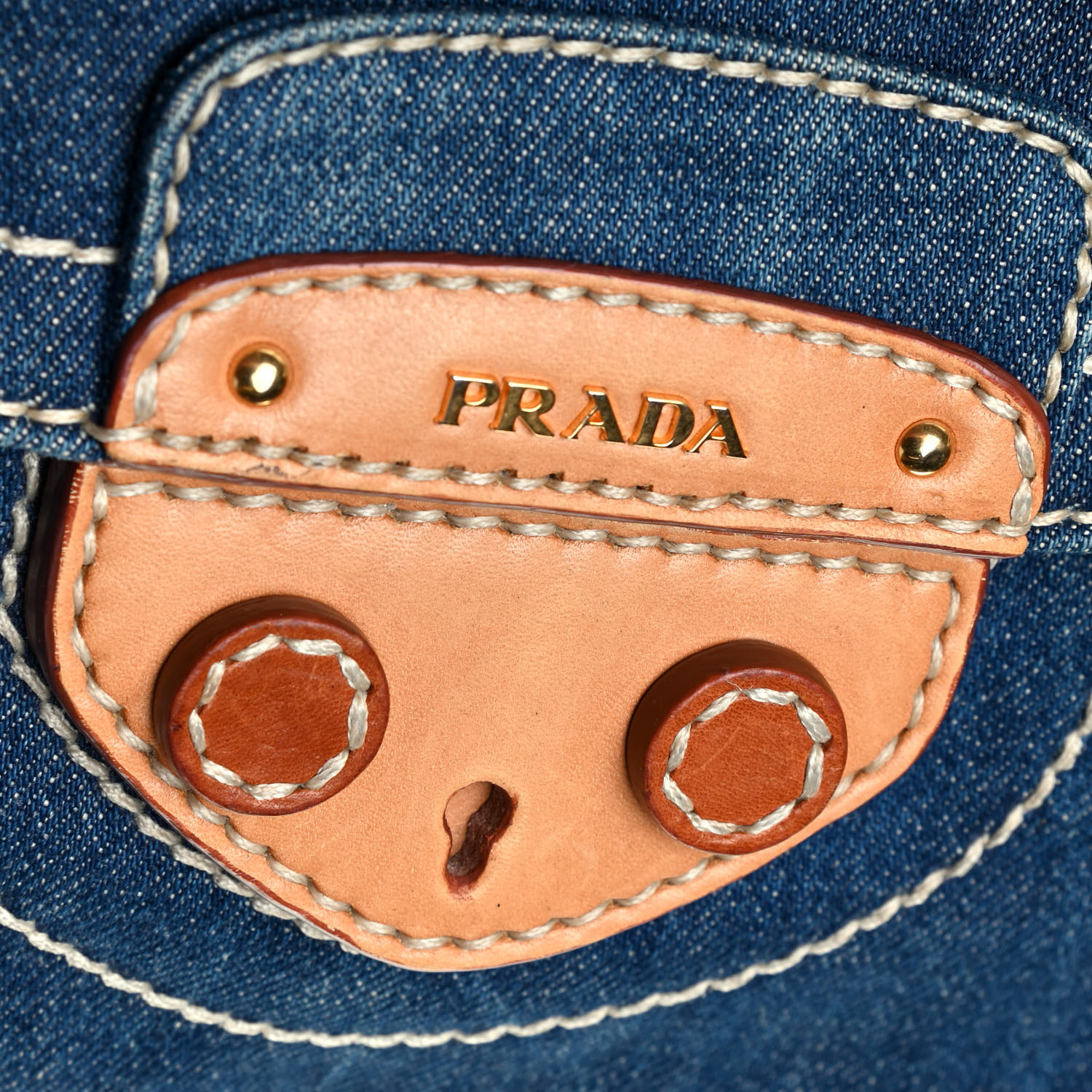 PRADA Denim Shoulder Bag Avio 810527 | FASHIONPHILE